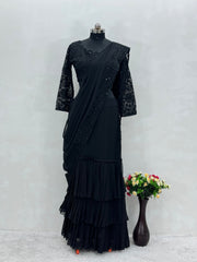 Beautiful Party Wear Ready To Wear Lehenga With Ruffle