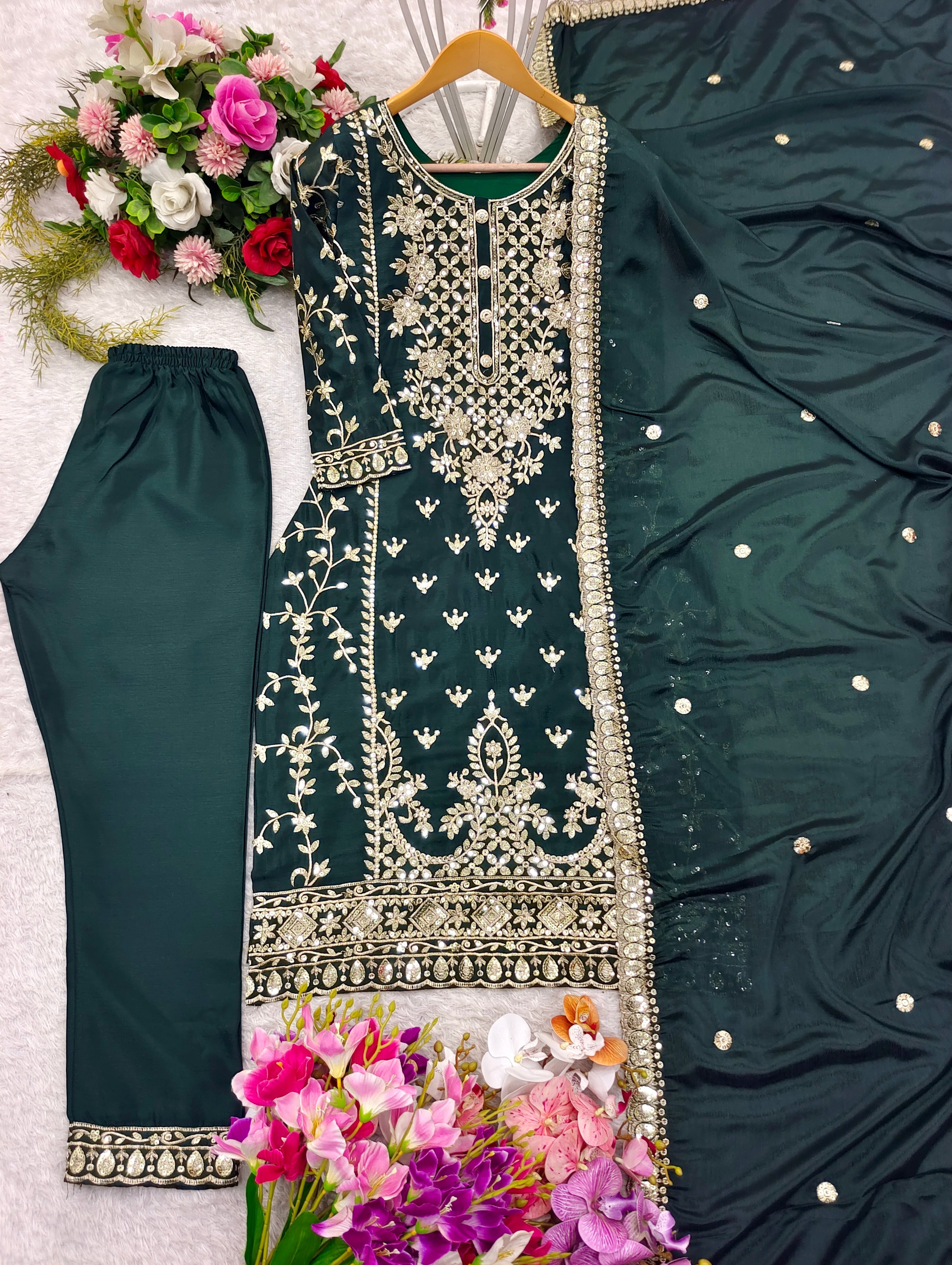 Party Wear Designer Top-Plazzo And Dupatta