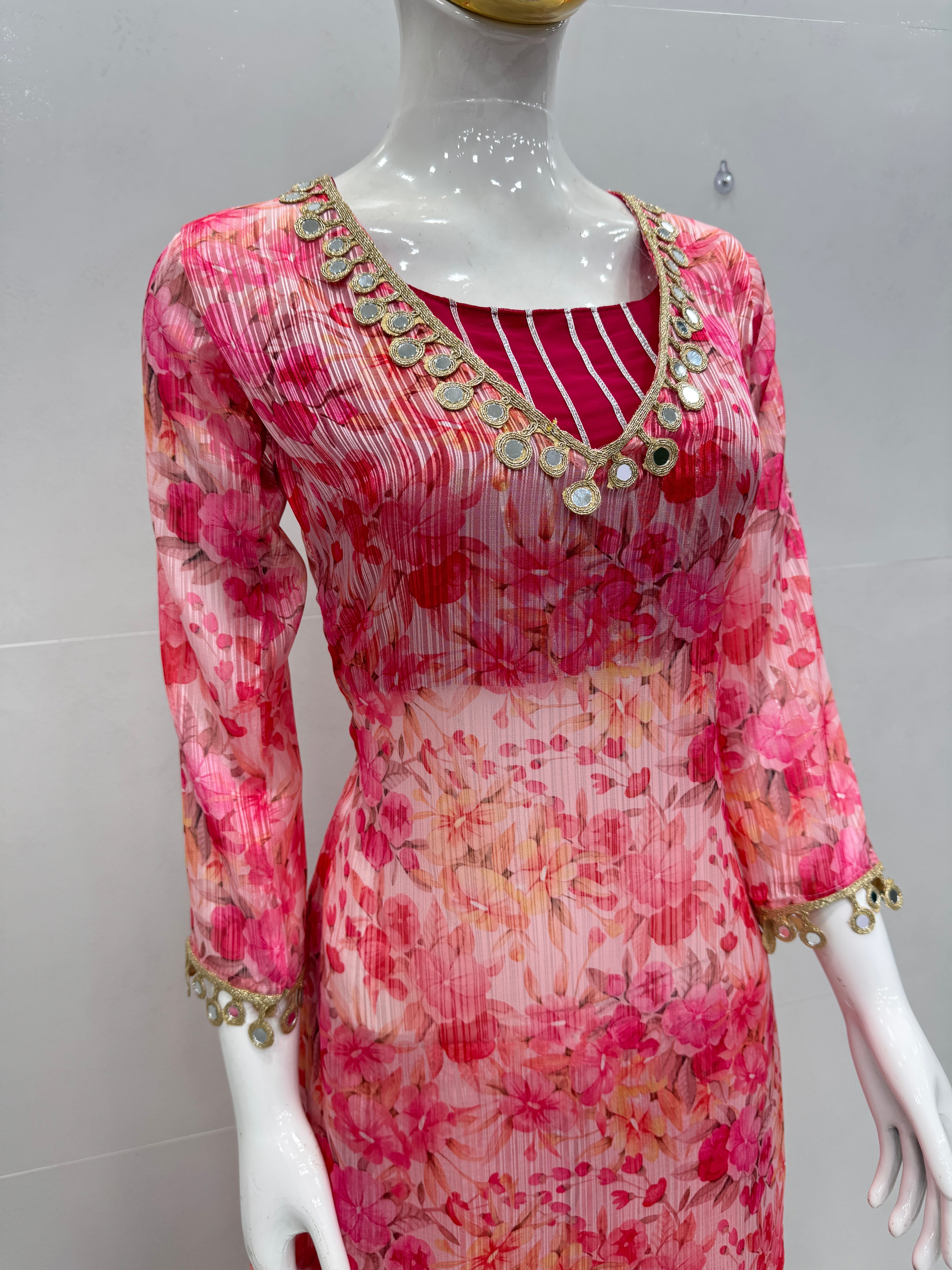Party Wear Top And Plazzo With Beautiful Digital Print