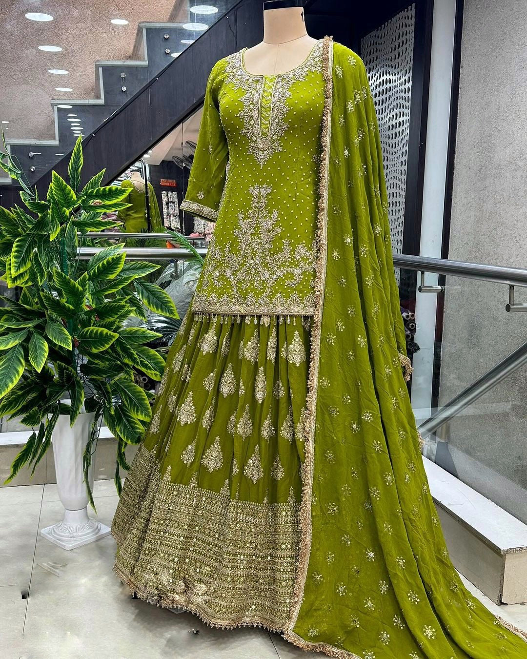 Beautiful Wedding Wear Top Lehenga And Dupatta
