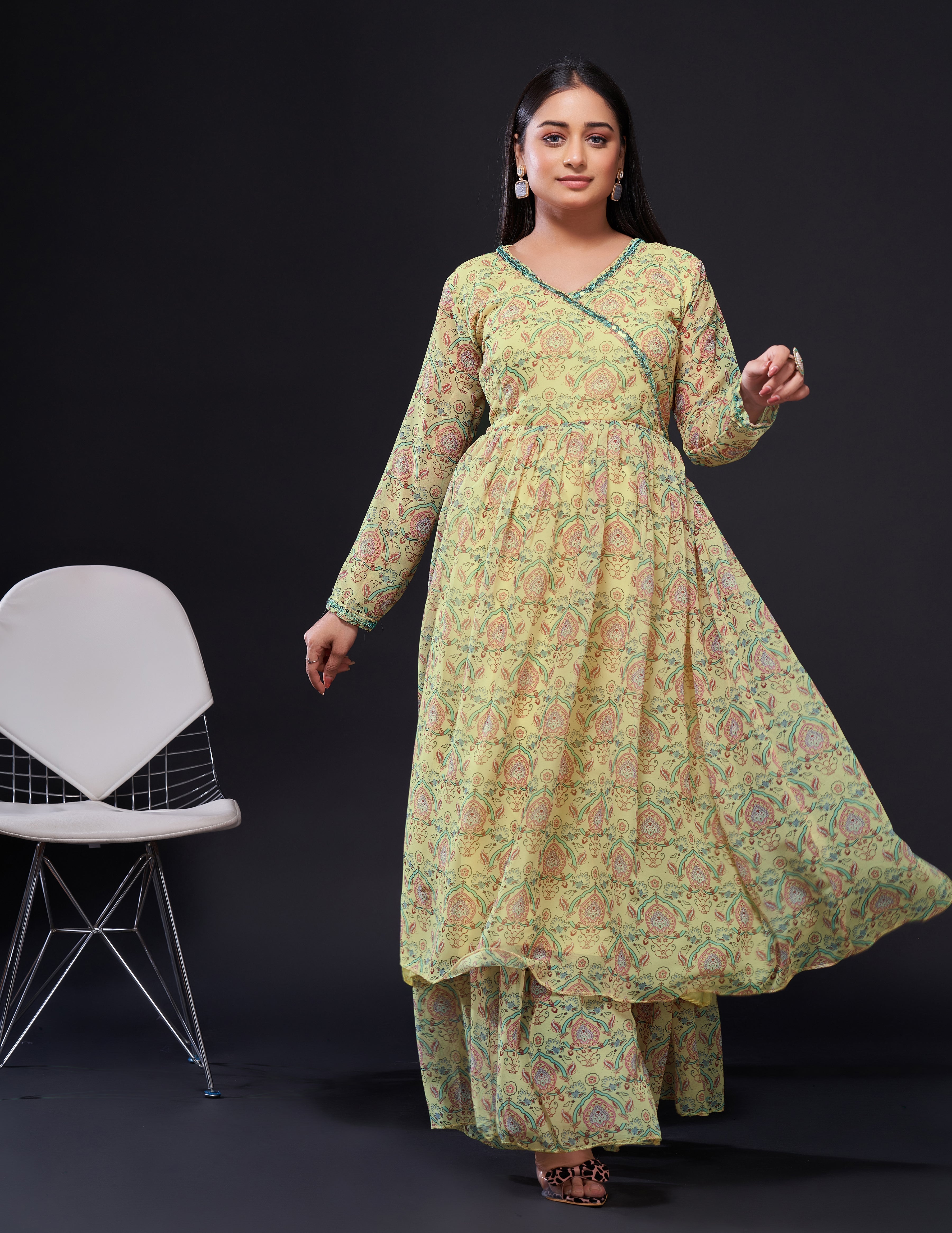 Party Wear Designer Top & Bottom With Sequence Work