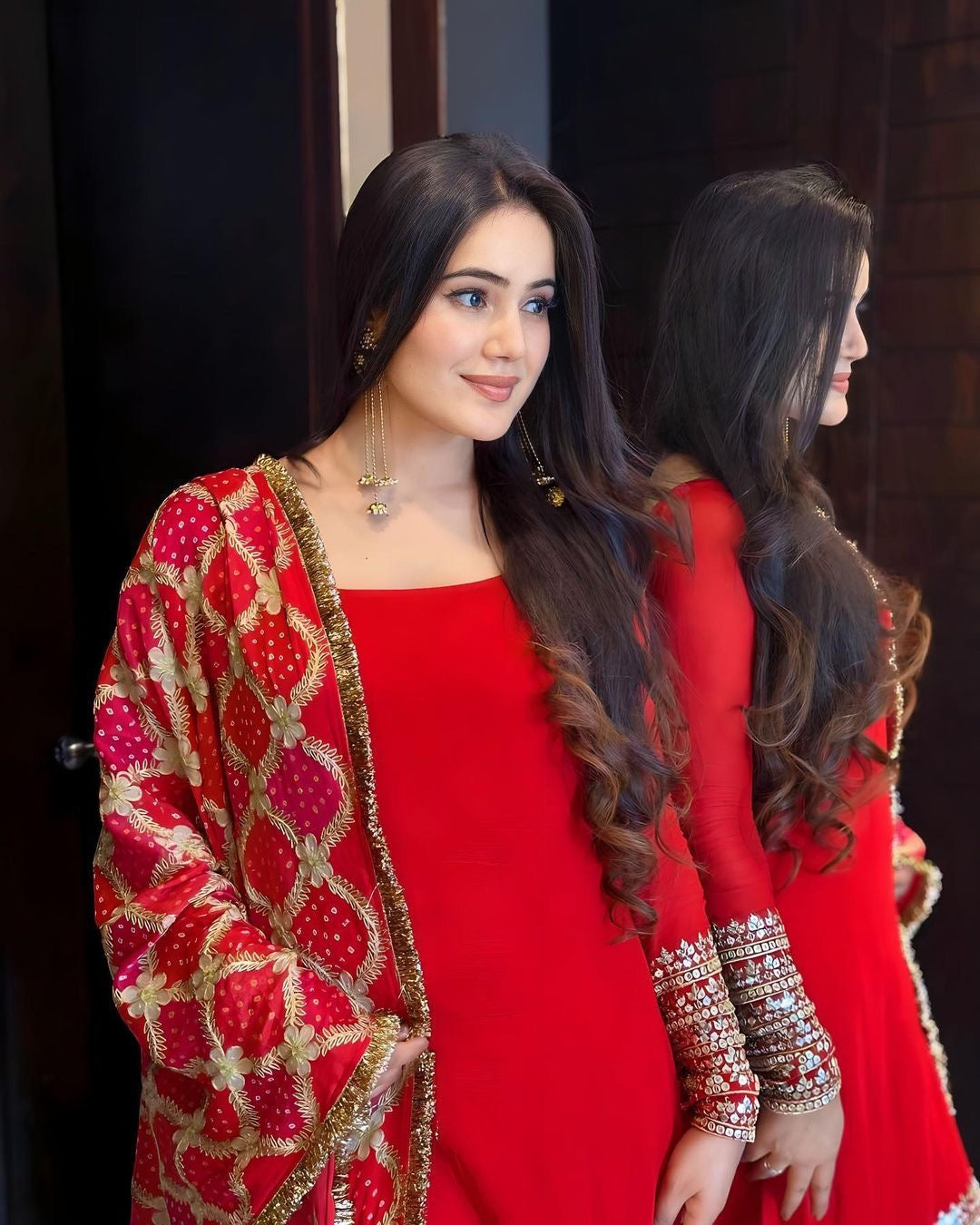 Beautiful Party Wear Top Bottom And Dupatta With Embroidery Work