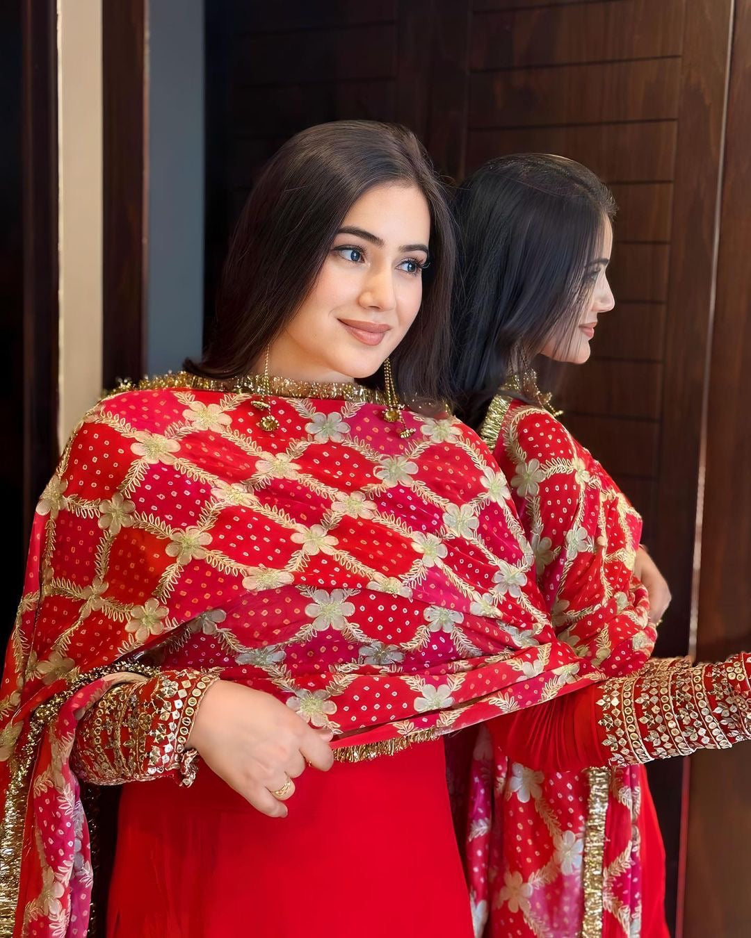 Beautiful Party Wear Top Bottom And Dupatta With Embroidery Work