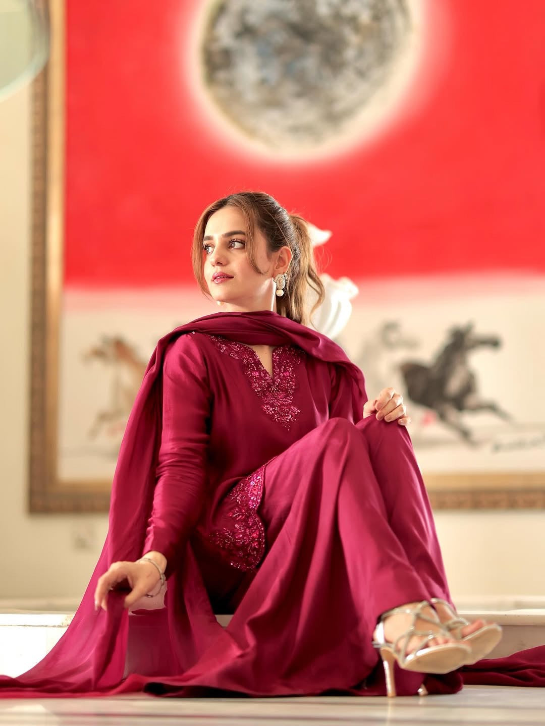 Party Wear Beautiful Top-Bottom And Dupatta With Embroidery Work