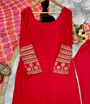 Beautiful Party Wear Top Bottom And Dupatta With Embroidery Work