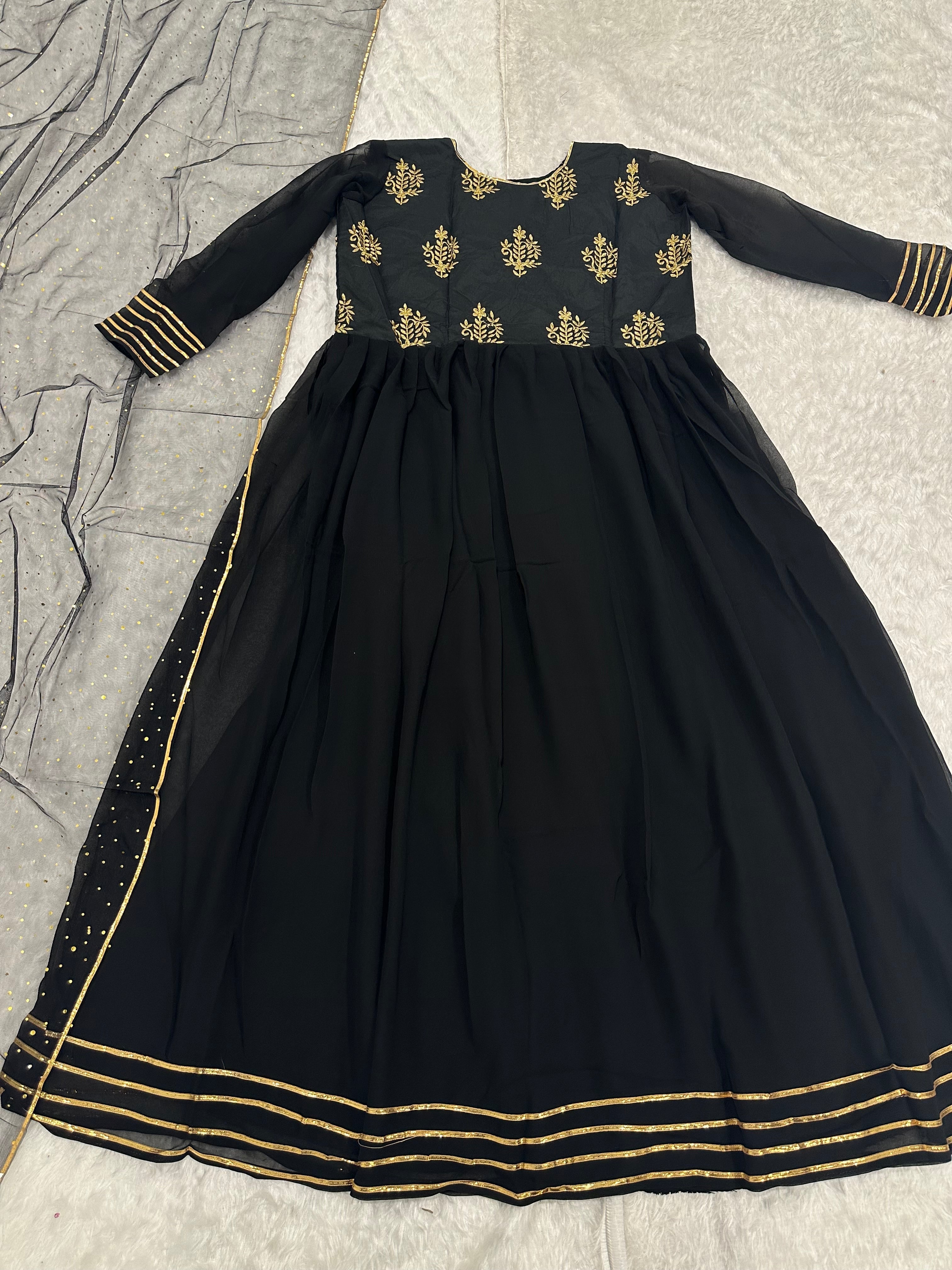 Party Wear Anarkali Gown With Embroidery Work