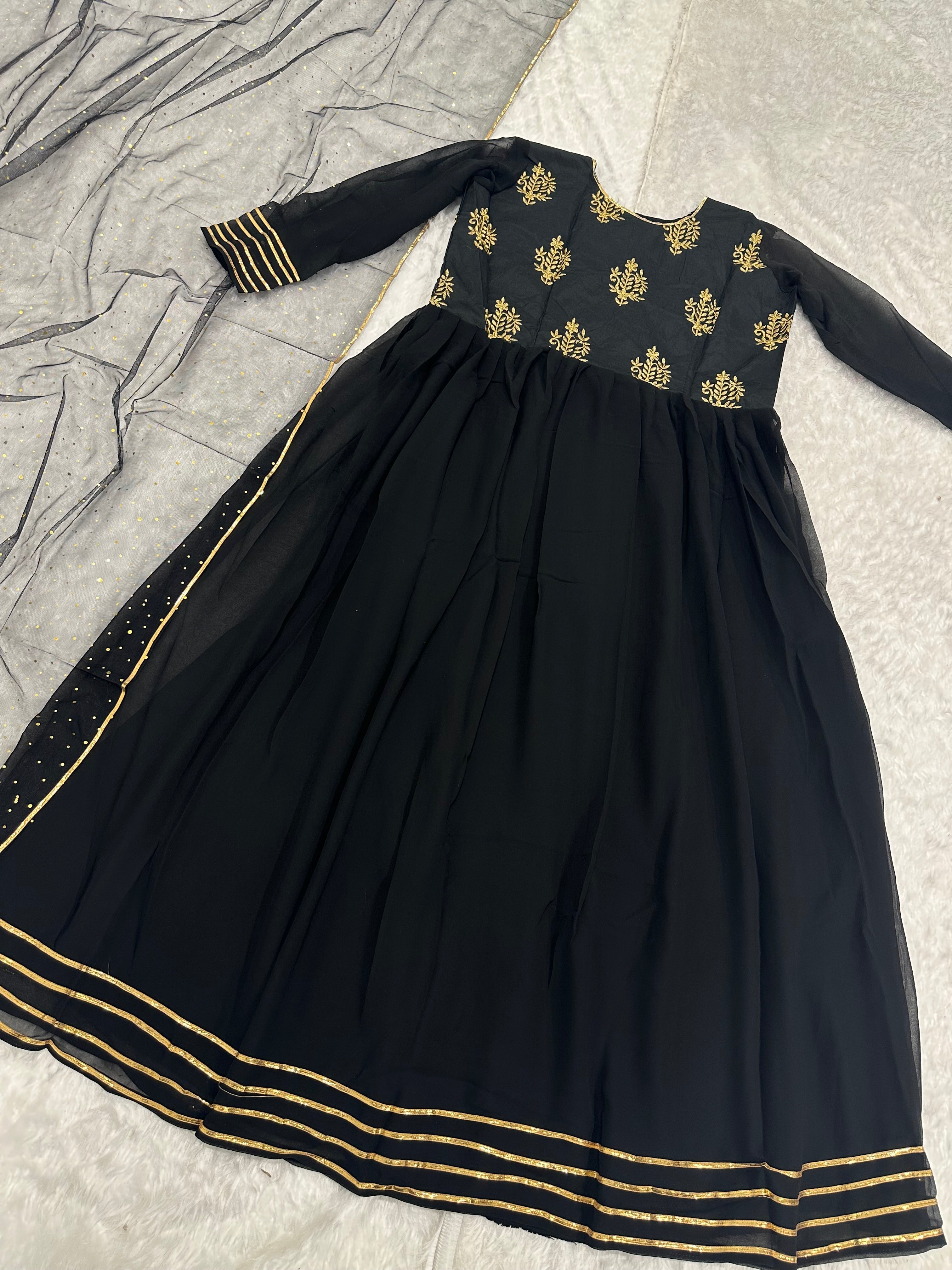 Party Wear Anarkali Gown With Embroidery Work