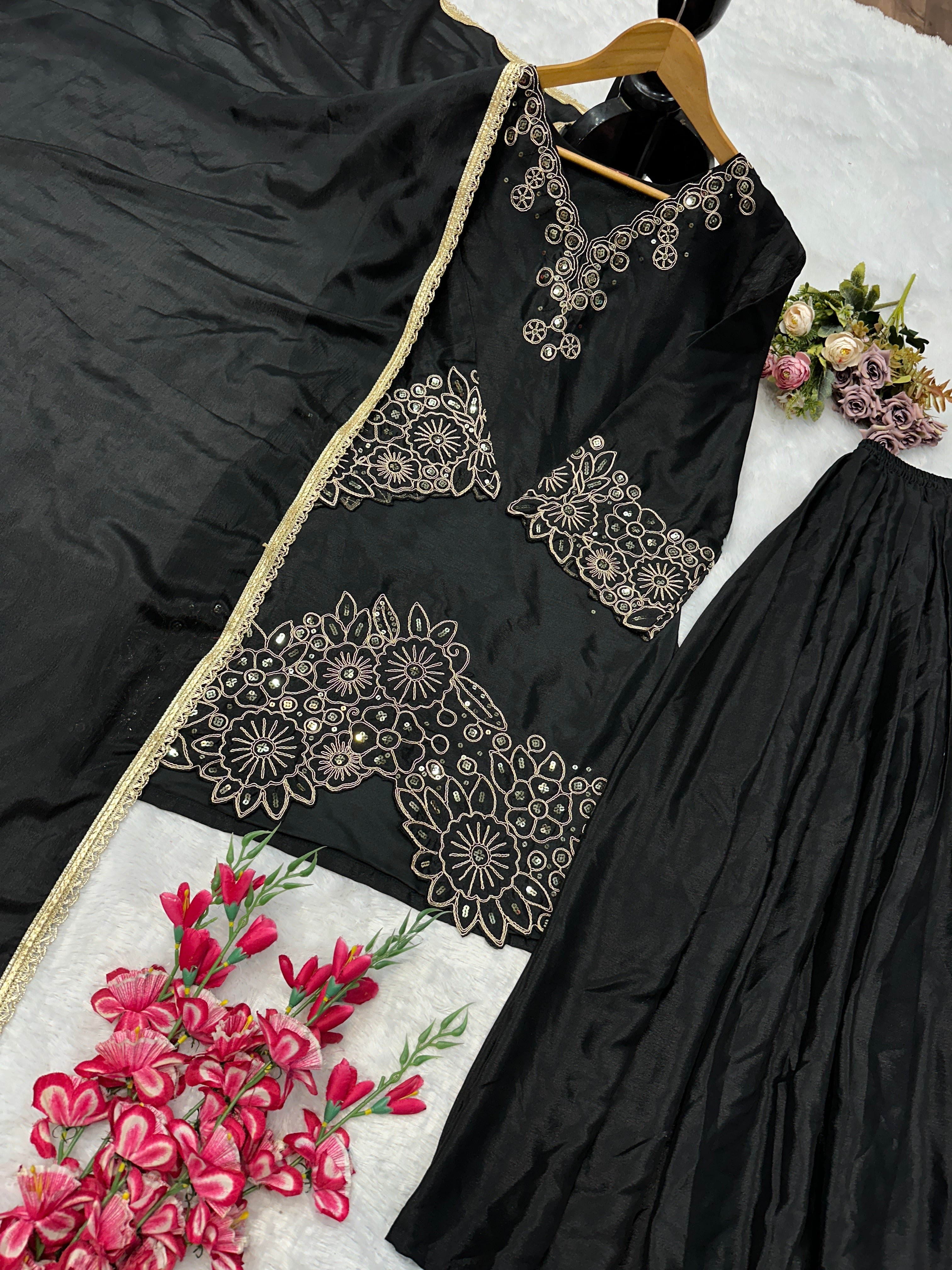 Party Wear Designer Top-Bottom And Beautiful Dupatta