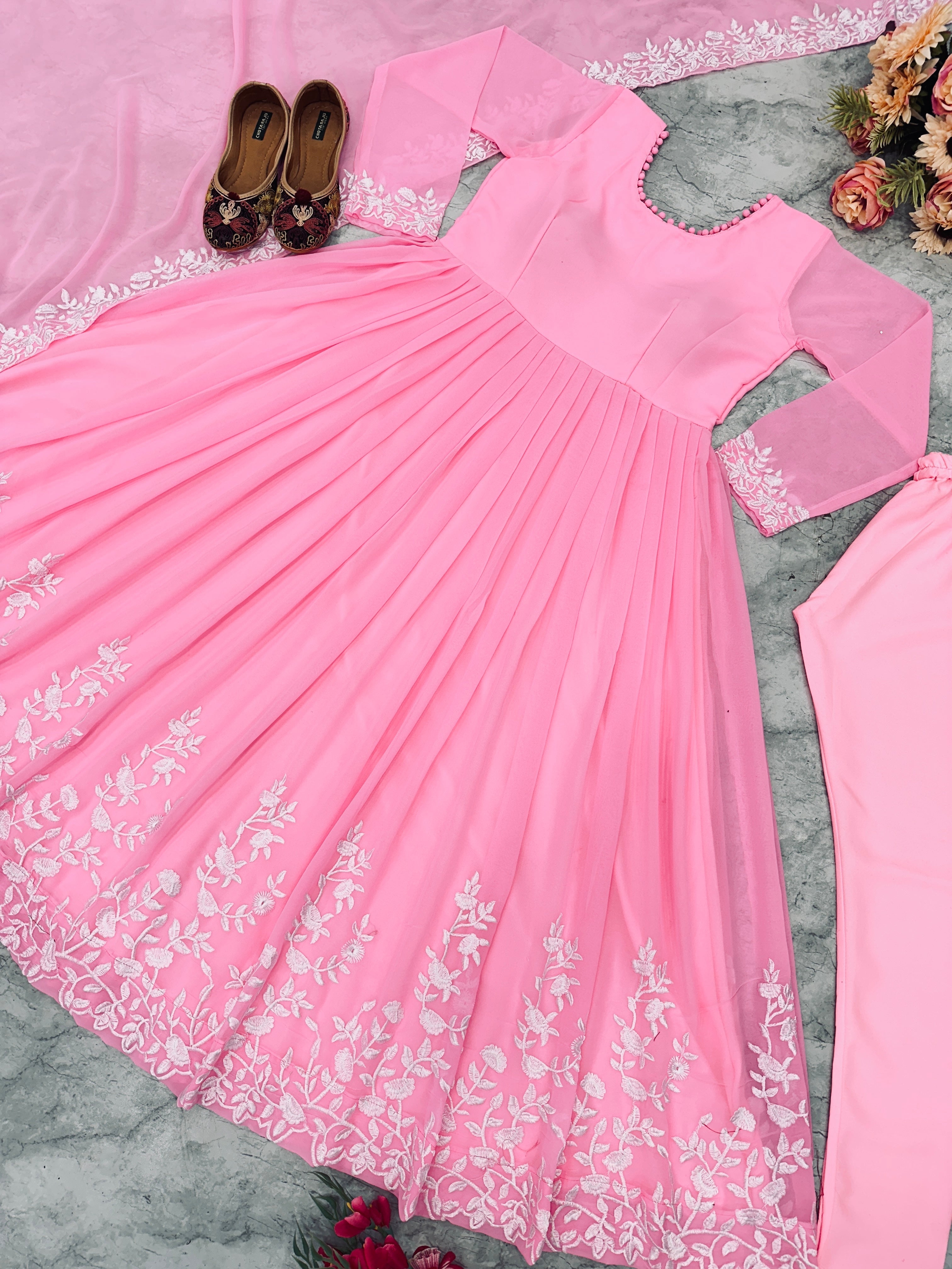 Designer Party Wear Look Gown With Pent And Dupatta