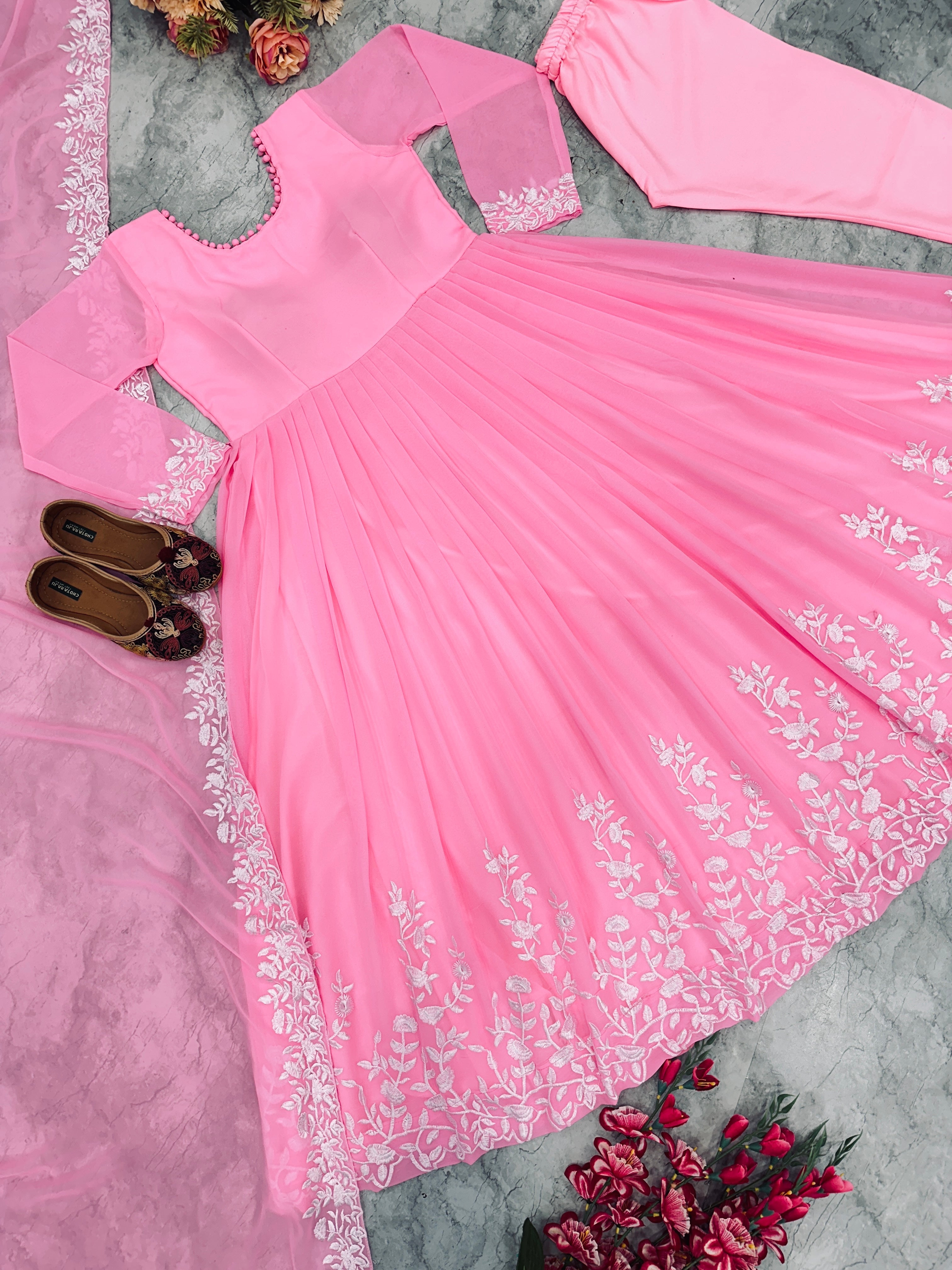 Designer Party Wear Look Gown With Pent And Dupatta