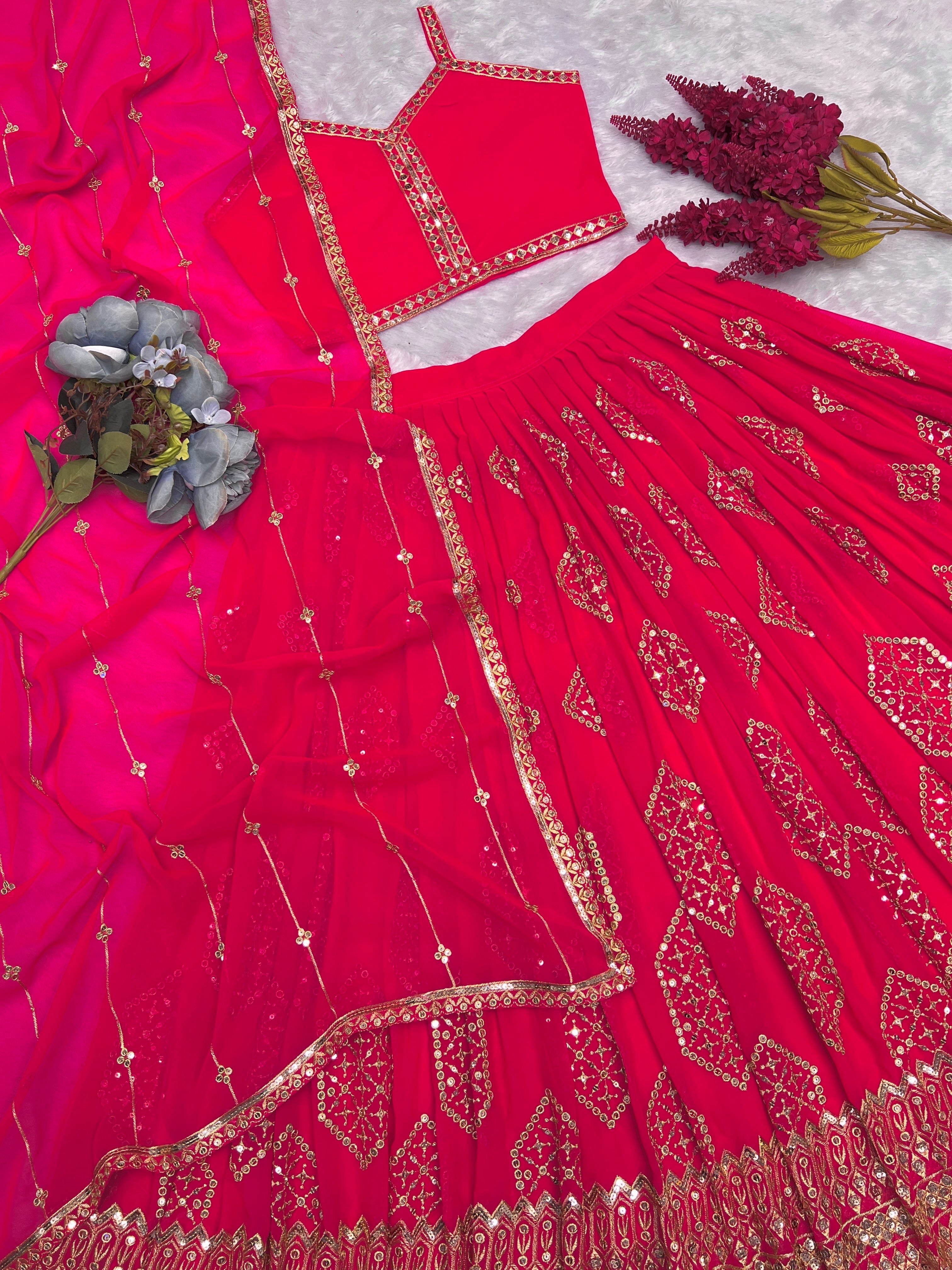 Party Wear Designer Lehenga Choli With Beautiful Embroidery Work