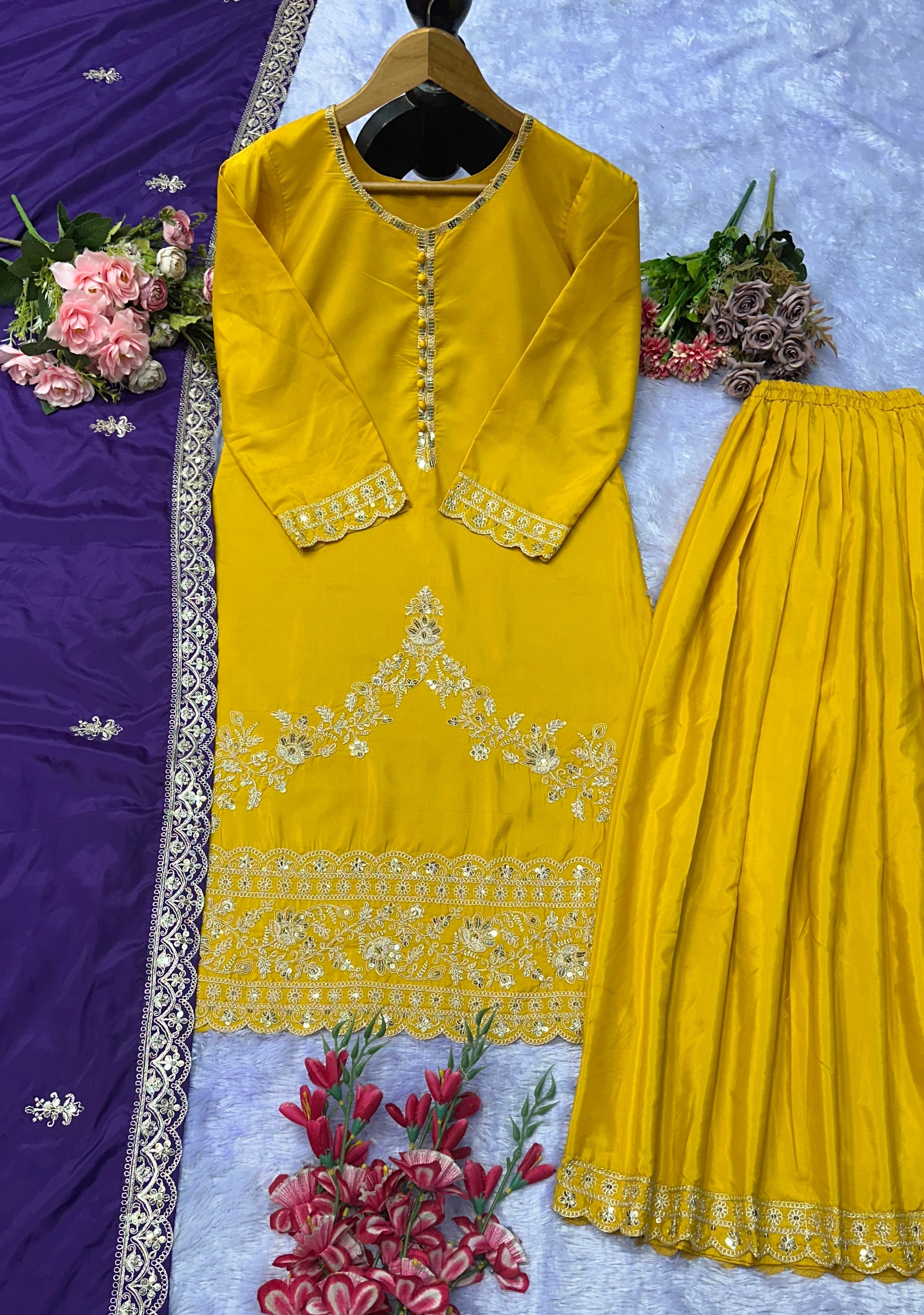 Party Wear Beautiful Top-Bottom And Designer Dupatta