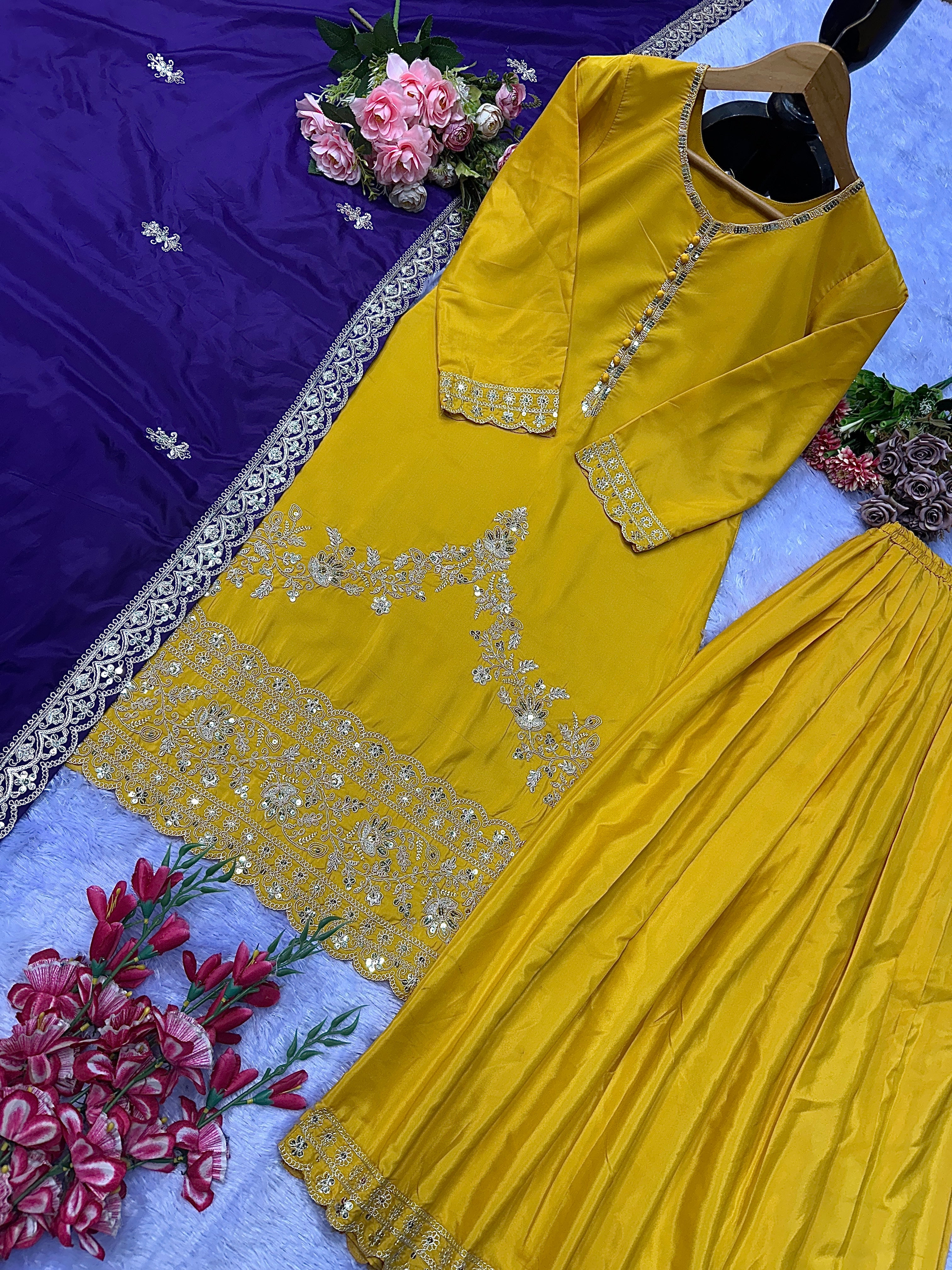 Party Wear Beautiful Top-Bottom And Designer Dupatta
