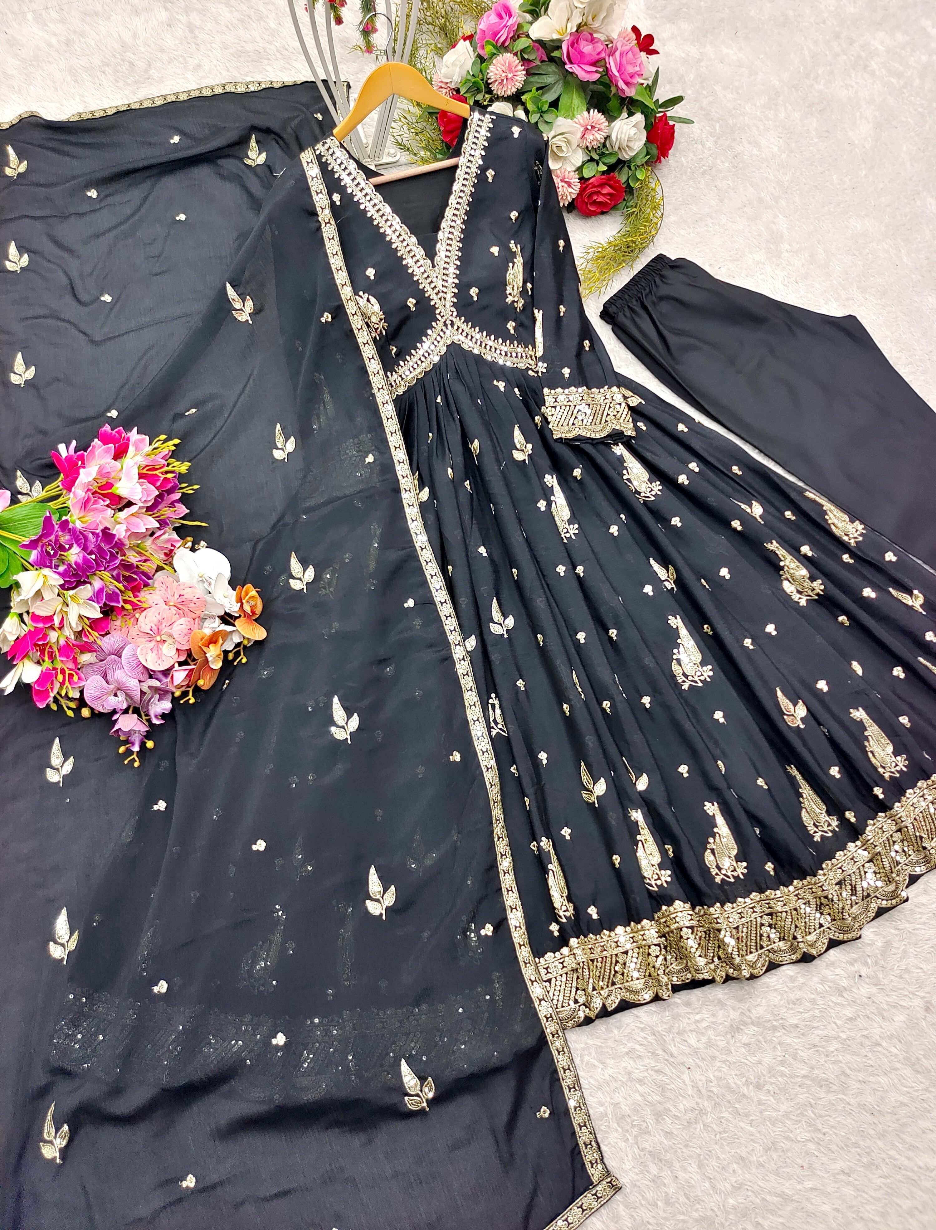 Designer Aliya-Cut Gown-Pent And Beautiful Dupatta