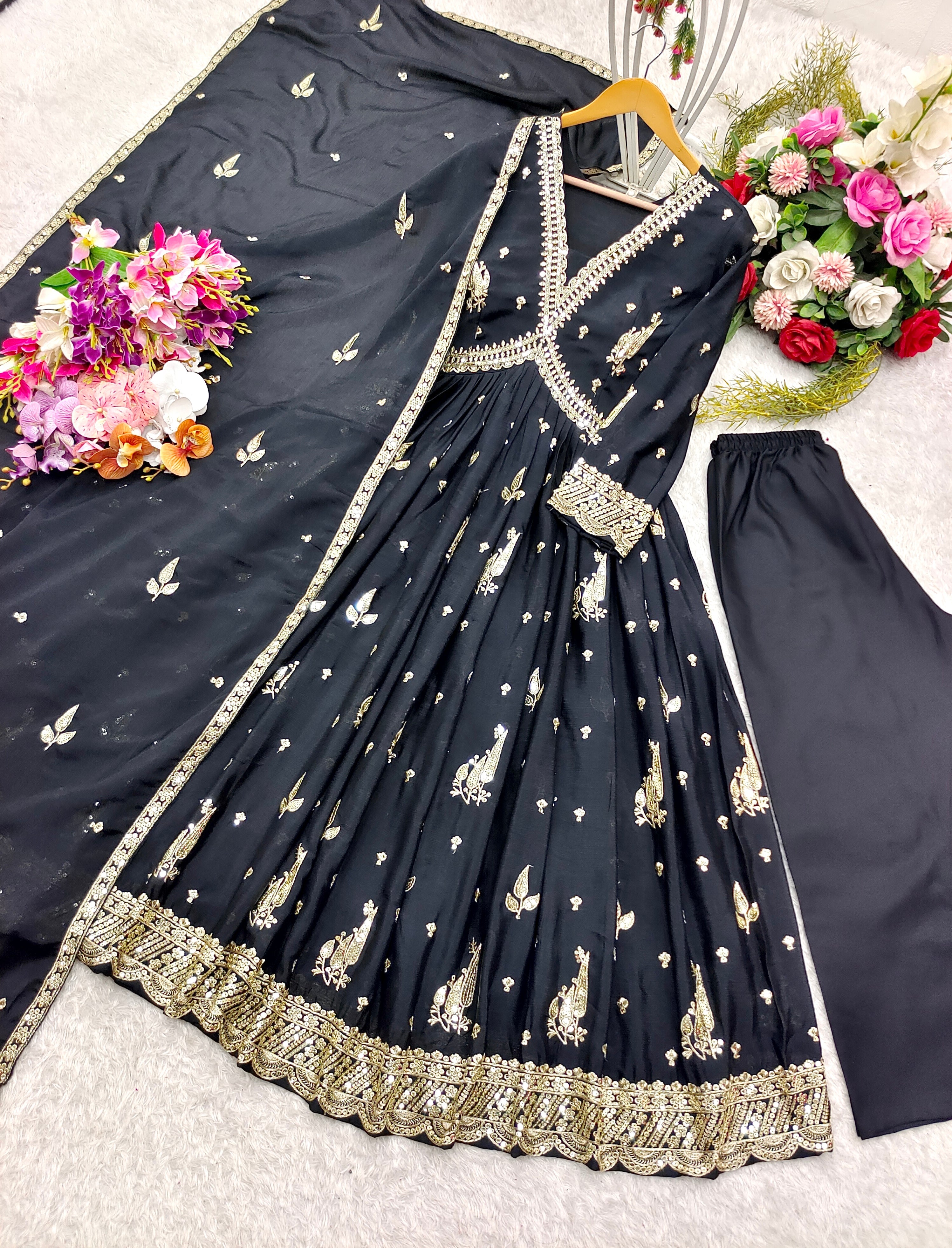 Designer Aliya-Cut Gown-Pent And Beautiful Dupatta