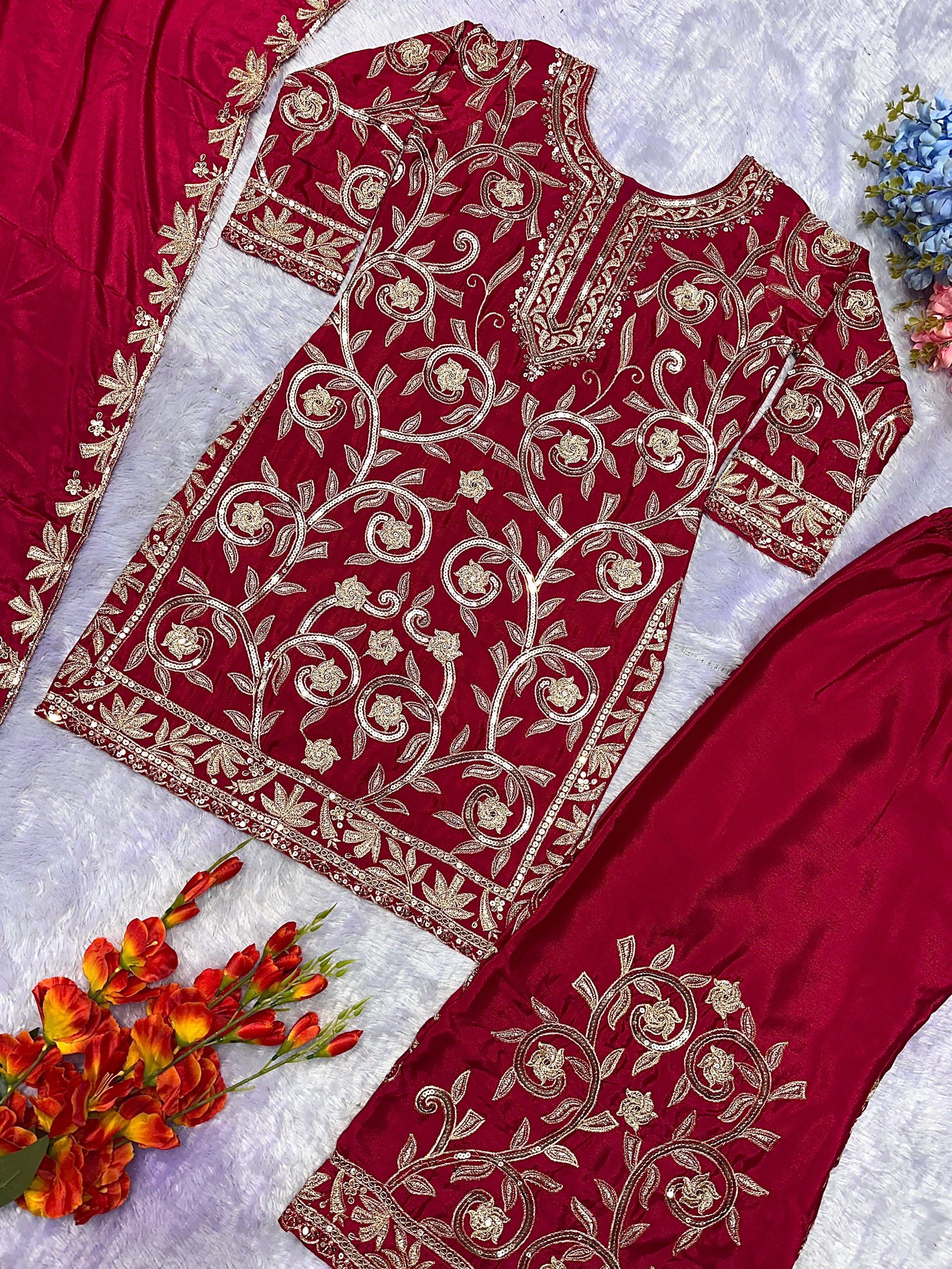 Party Wear Beautiful Top-Bottom And Fancy Dupatta