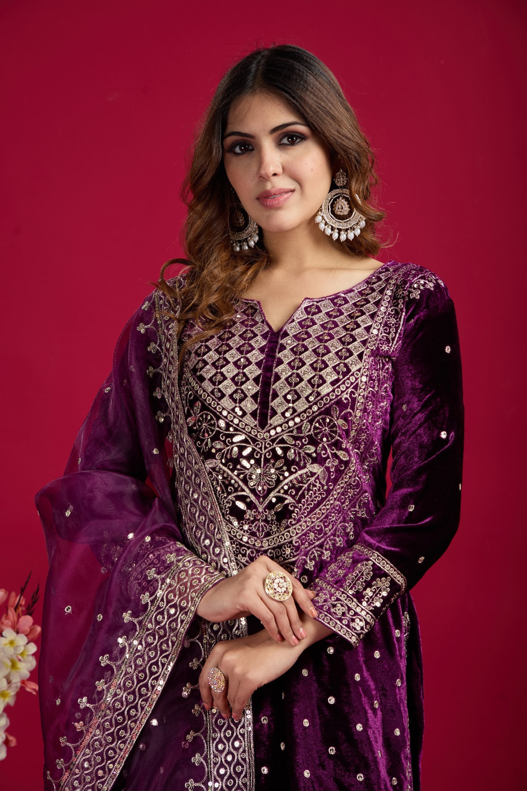 Designer Party Wear Look Top-Dupatta And Bottom