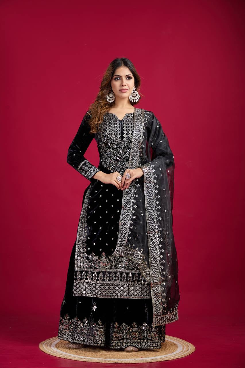 Designer Party Wear Look Top-Dupatta And Bottom