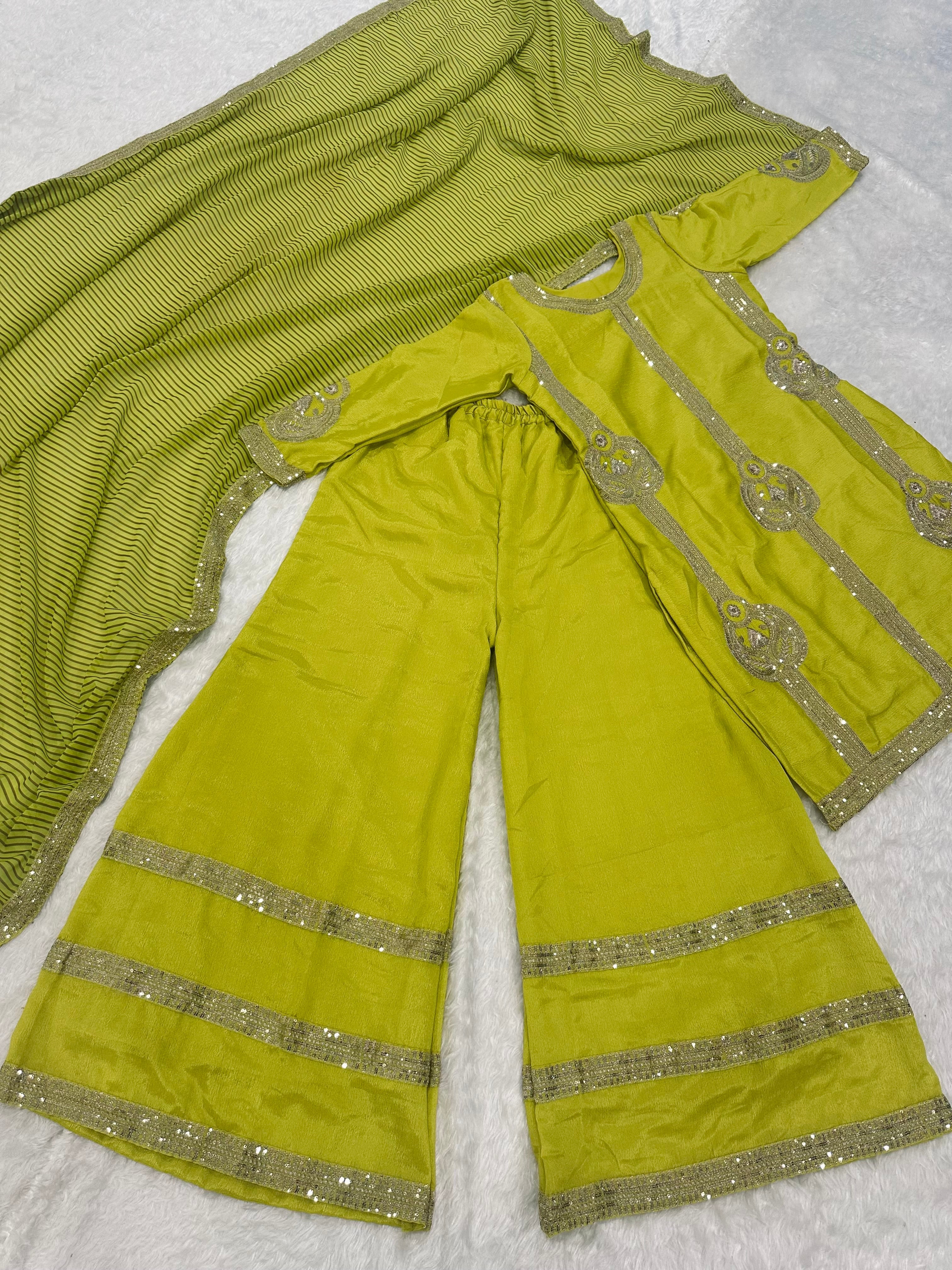 Designer Party Wear Beautiful Palazzo Set With Sequence & Zari Work