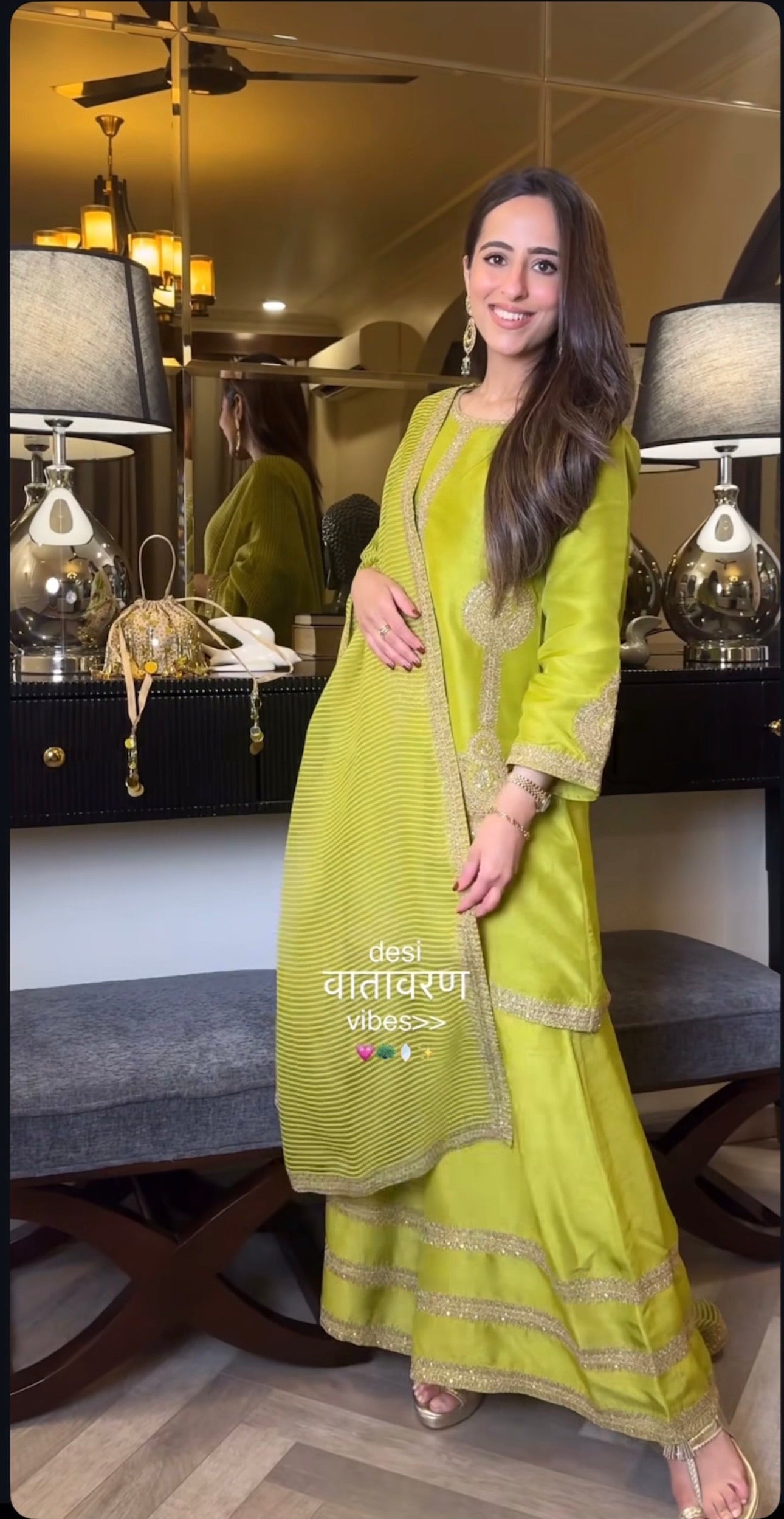 Designer Party Wear Beautiful Palazzo Set With Sequence & Zari Work