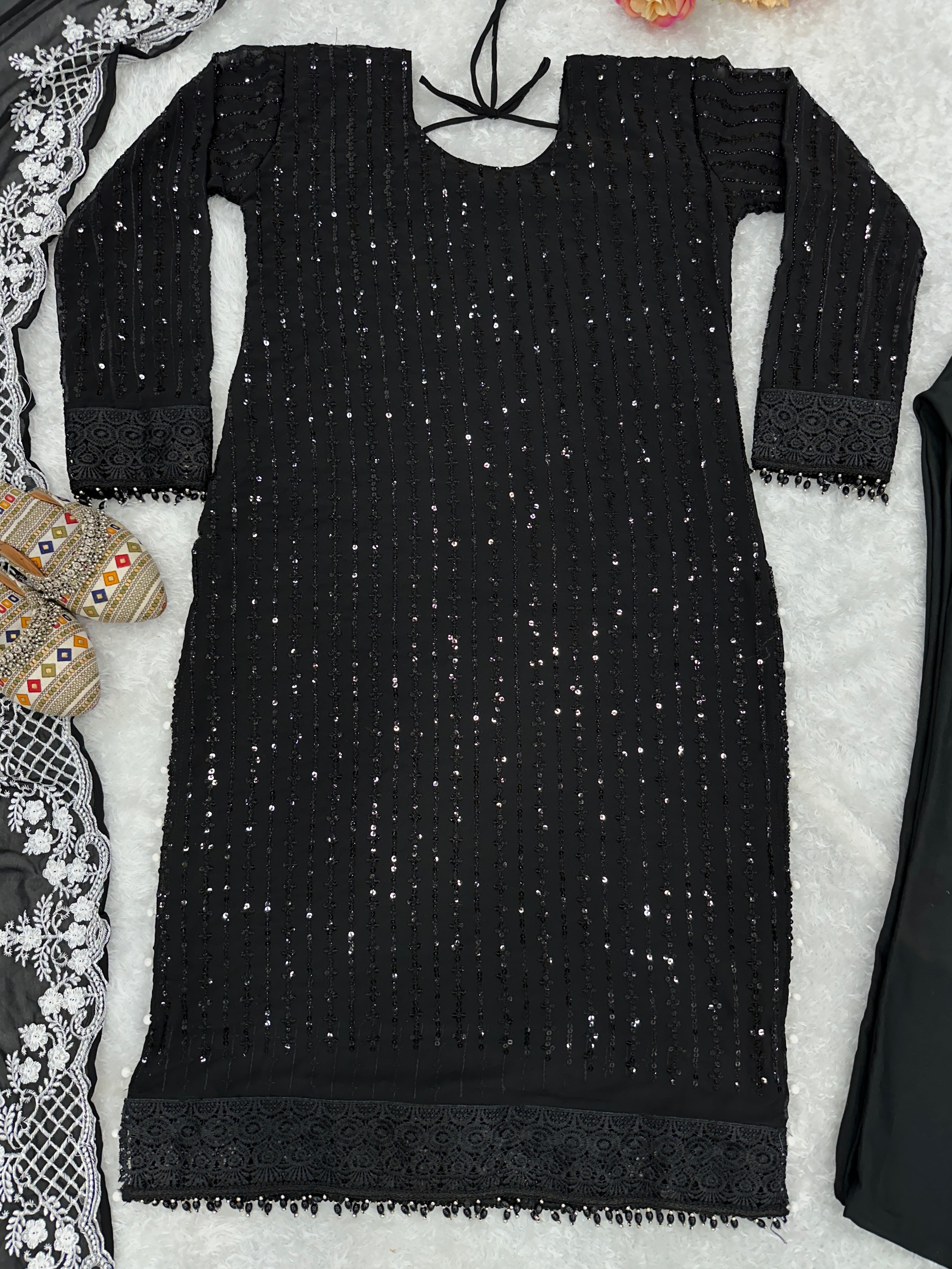 Beautiful Party Wear Top Bottom And Fancy Dupatta