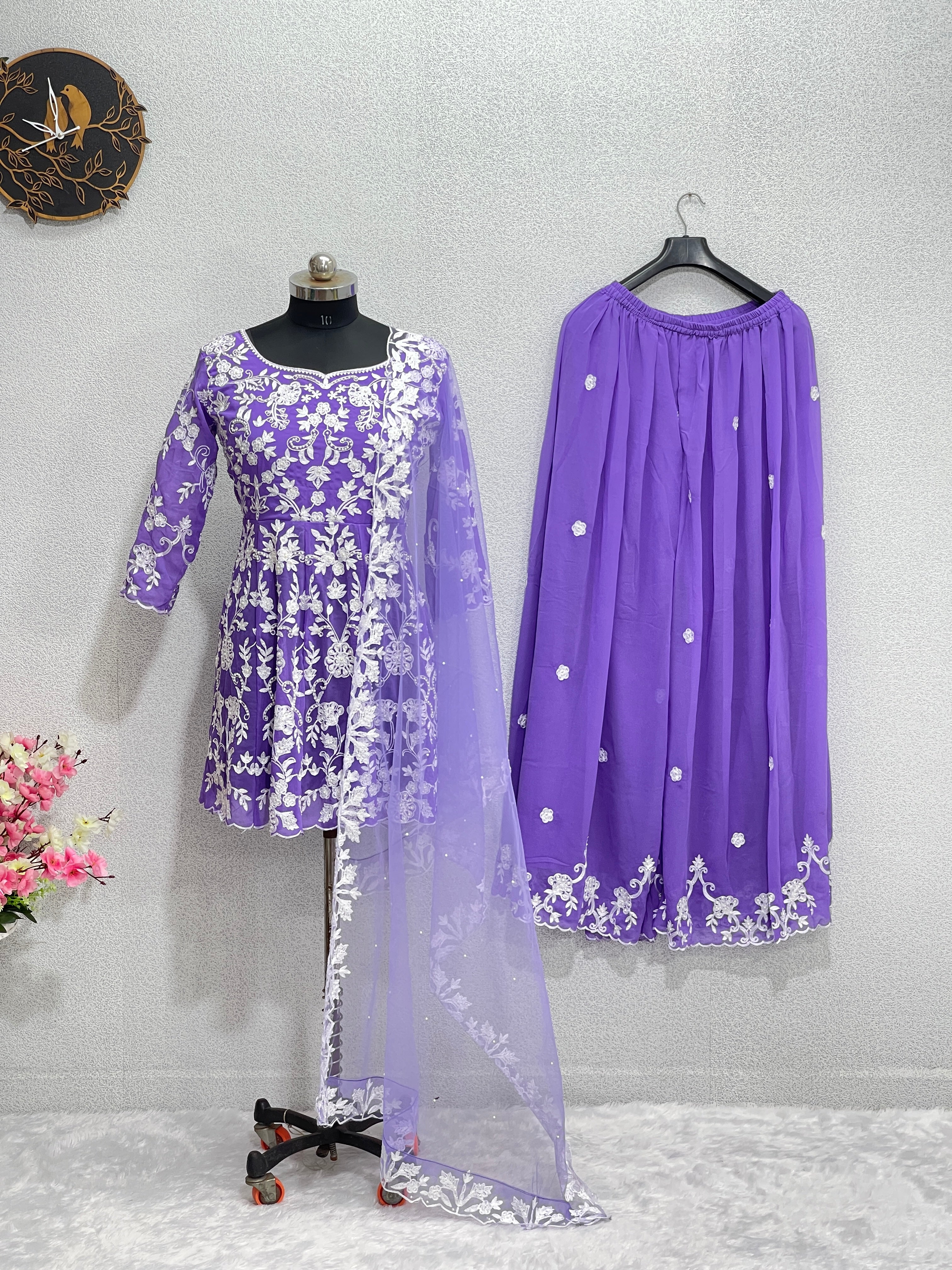 Beautiful Party Wear Top And Plazzo With Dupatta