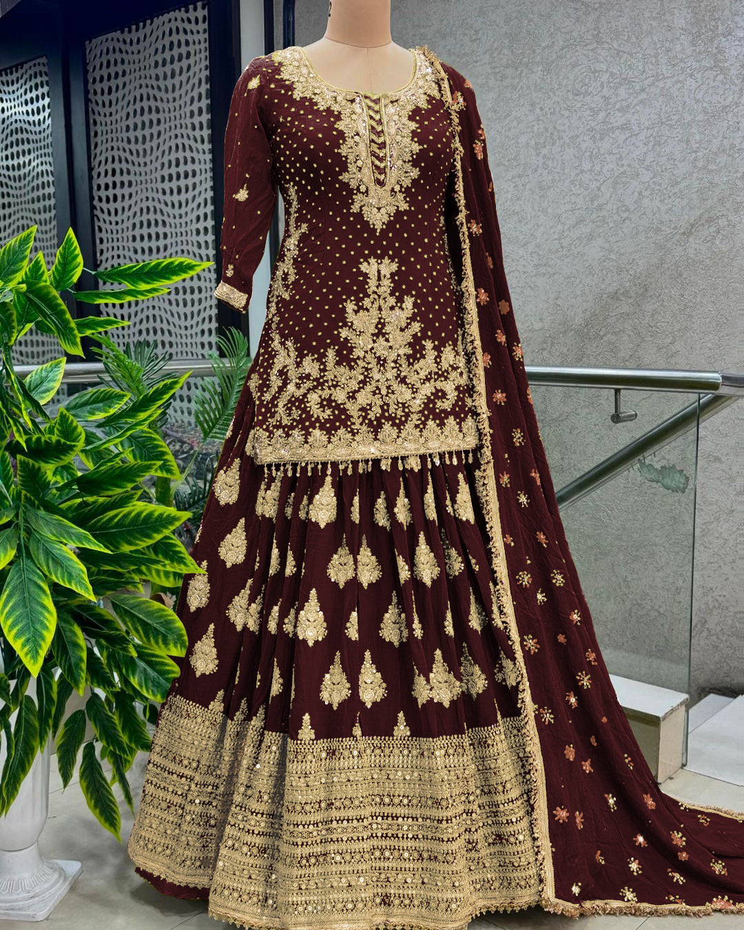 Beautiful Wedding Wear Top Lehenga And Dupatta