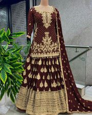 Beautiful Wedding Wear Top Lehenga And Dupatta