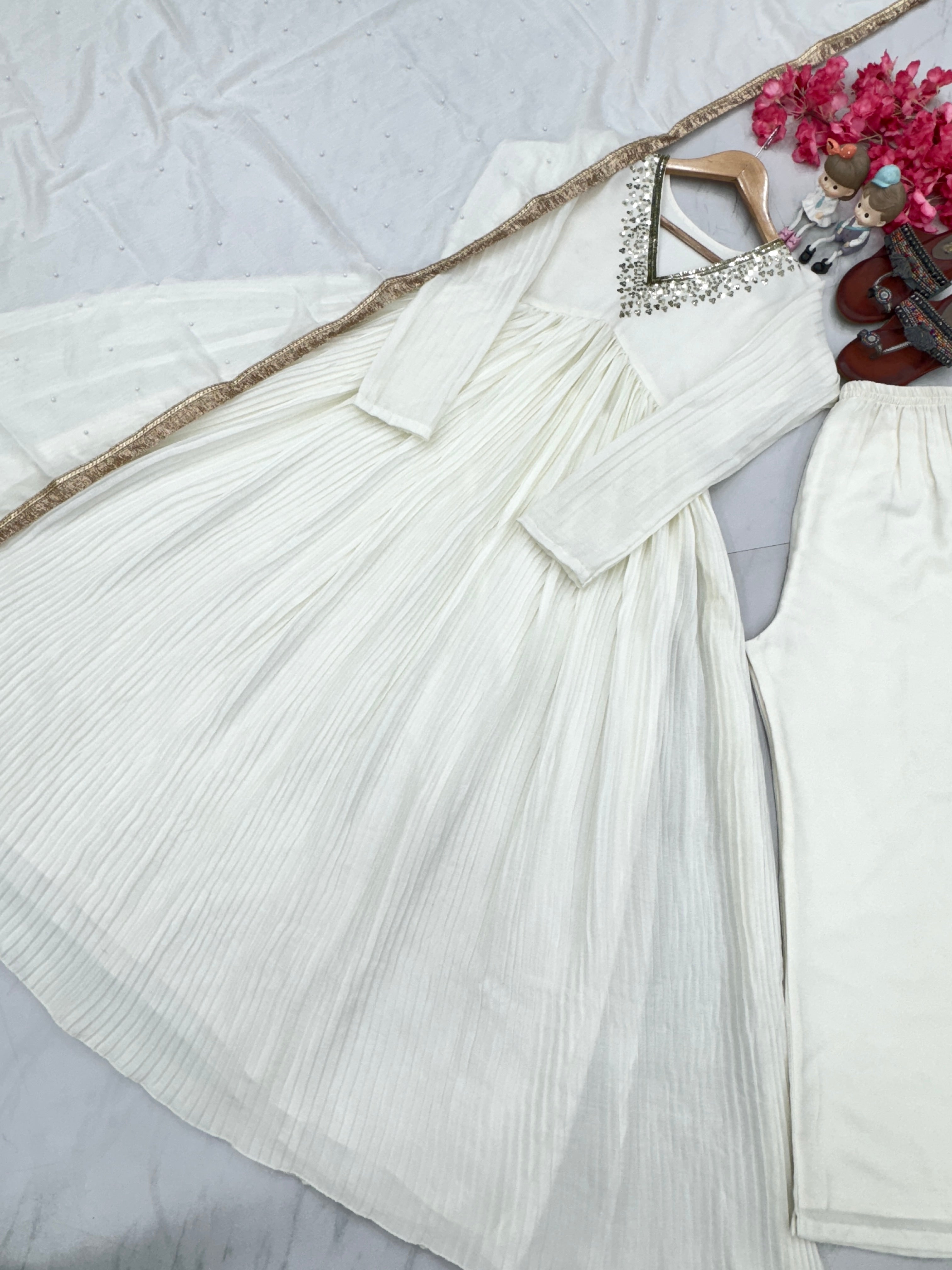 Alia cut Anarkali Gown, Dupatta & Bottom Set