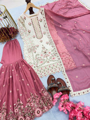 Designer Party Wear Look Top Plazzo & Dupatta Set