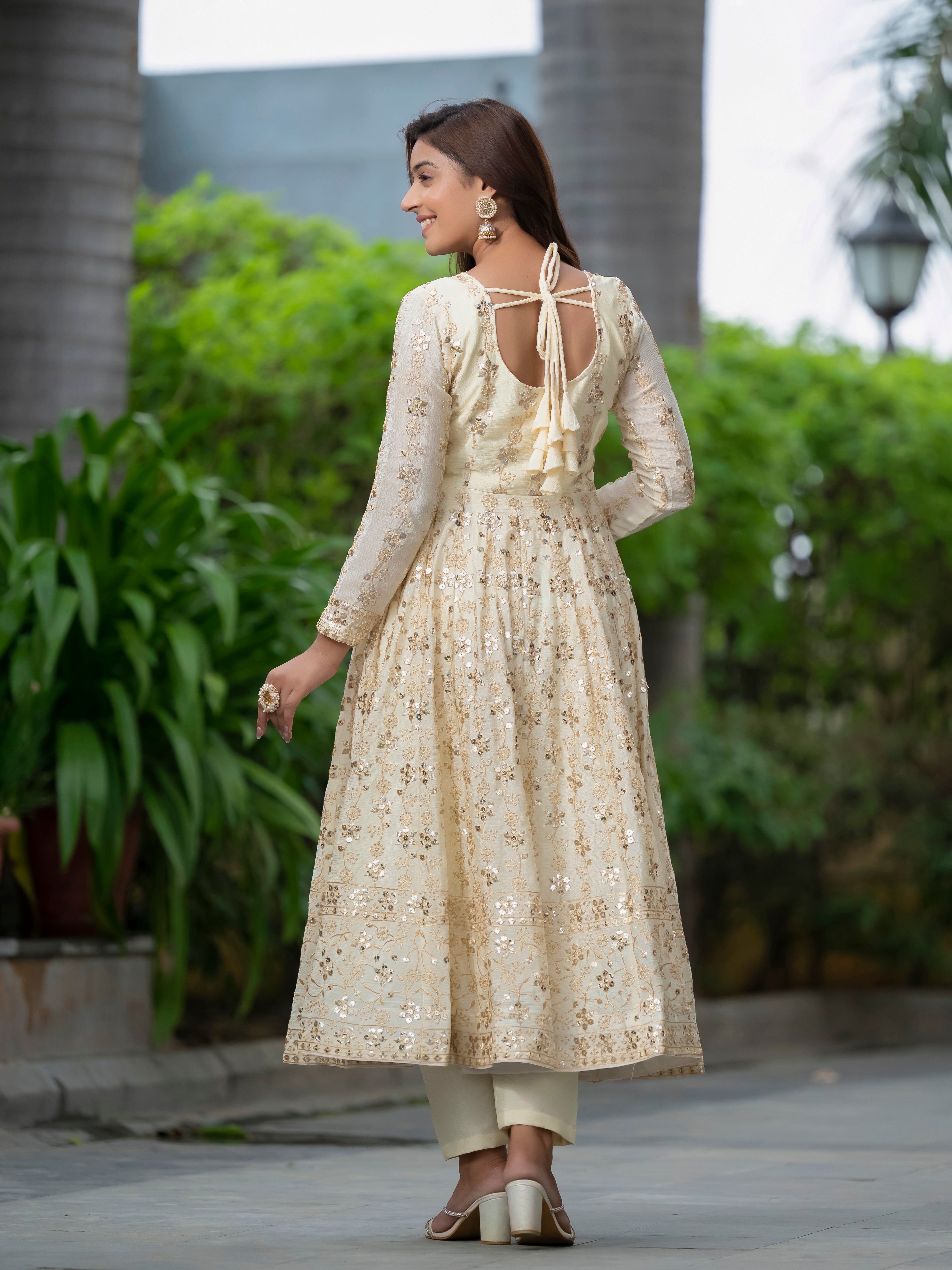 Party Wear Beautiful Anarkali Gown And Pent With Dupatta