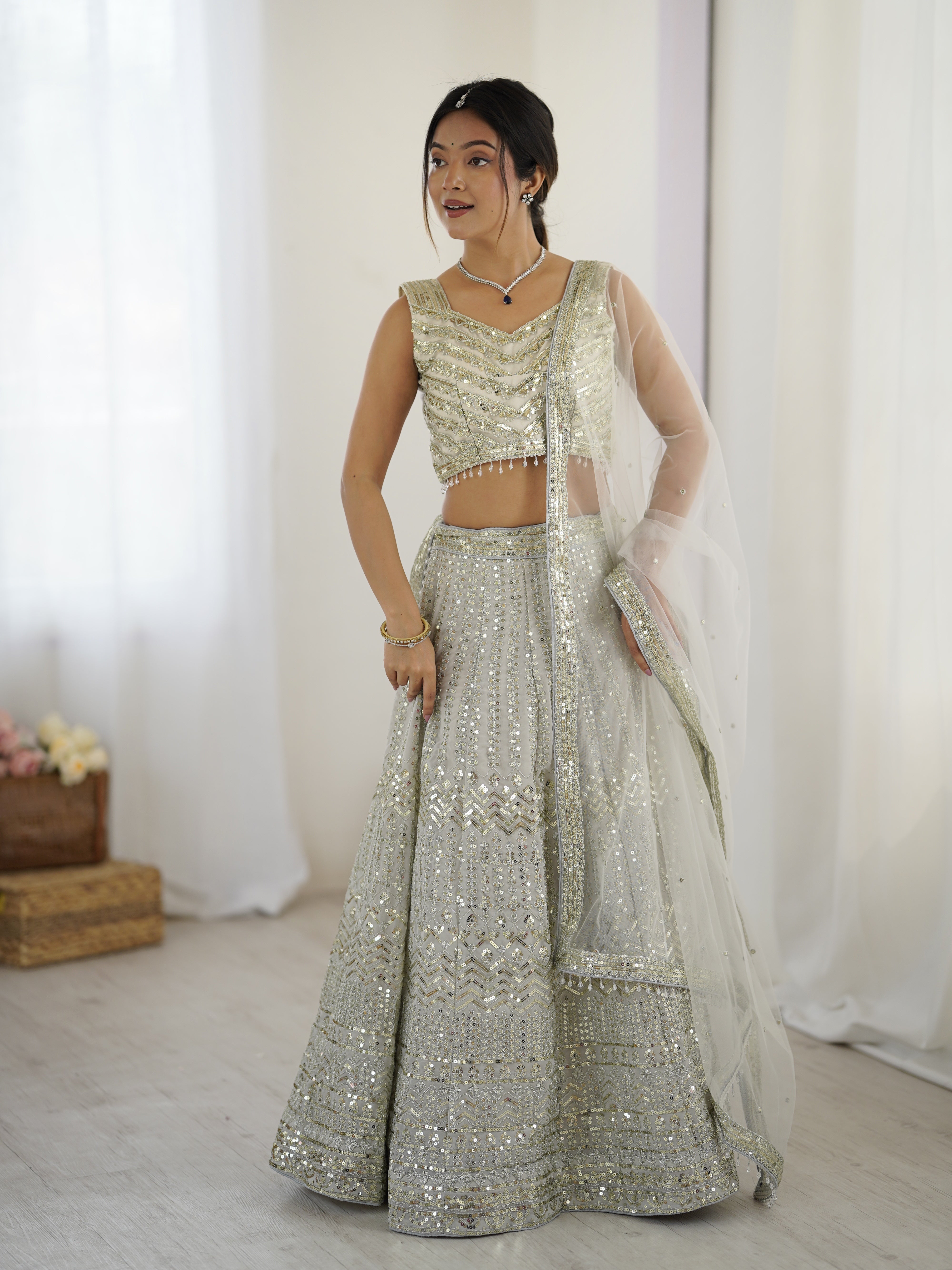 Party Wear Designer Lehenga Choli With Sequence Work