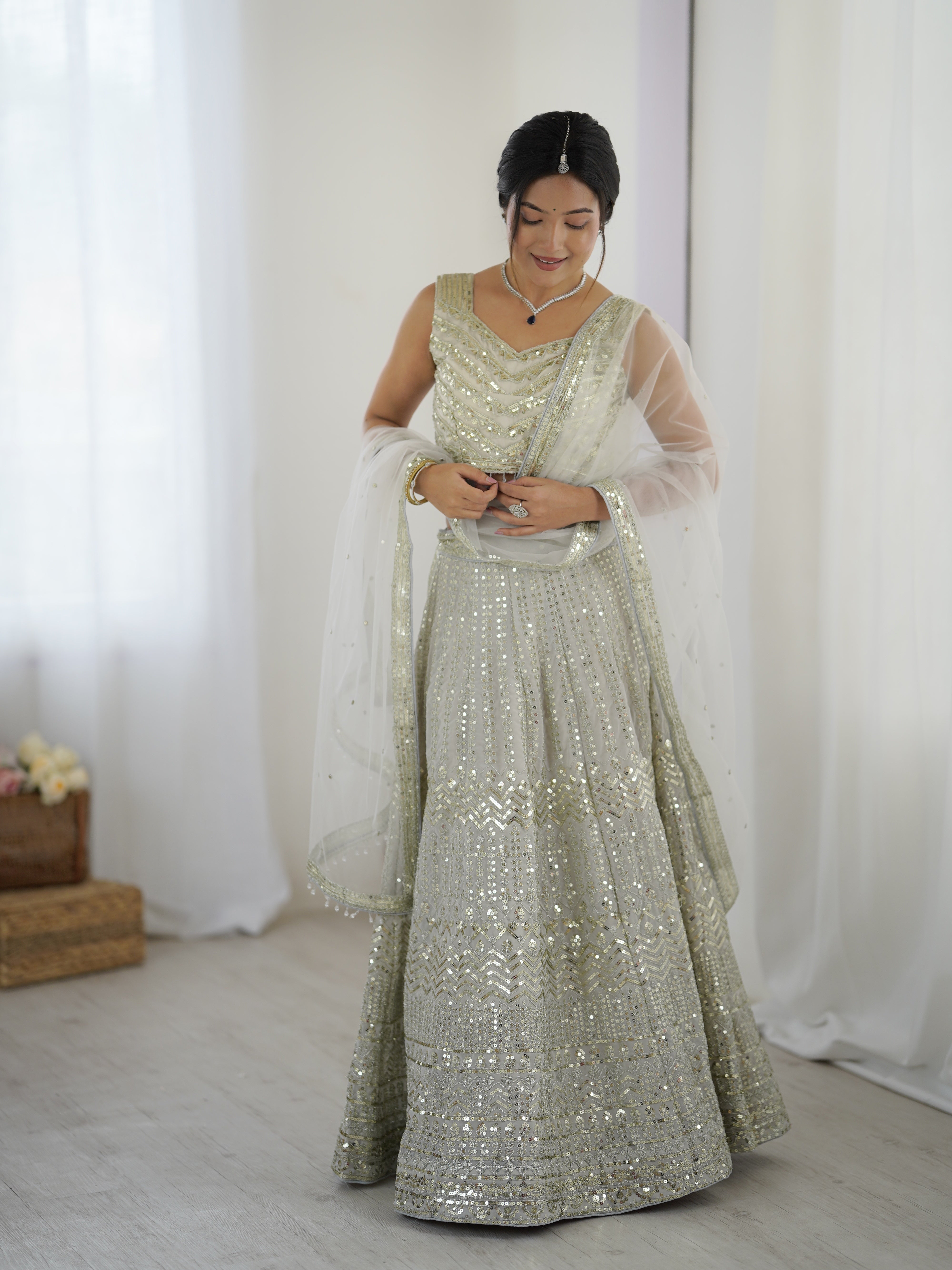 Party Wear Designer Lehenga Choli With Sequence Work