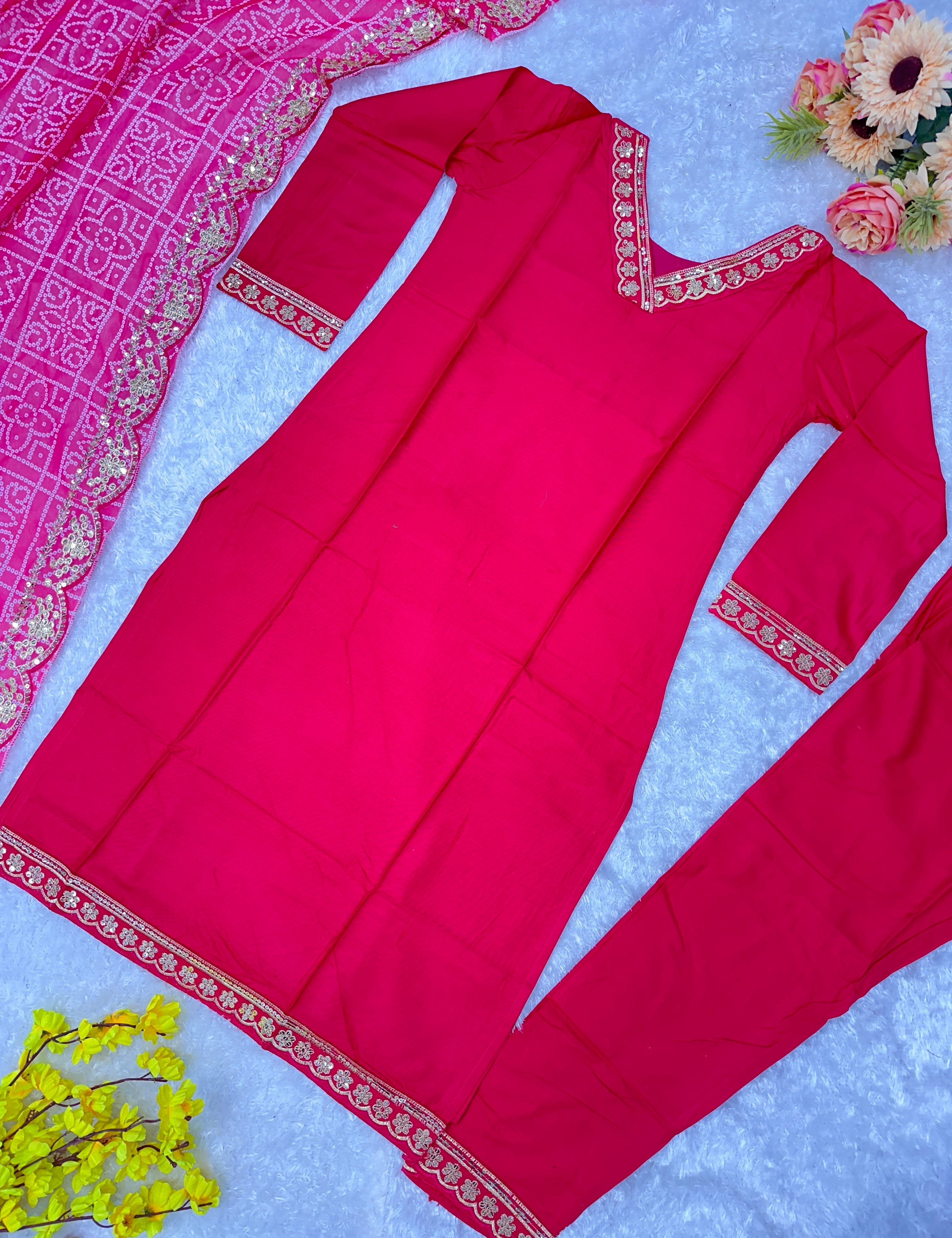 Designer Party Wear Look Top Pent And Dupatta
