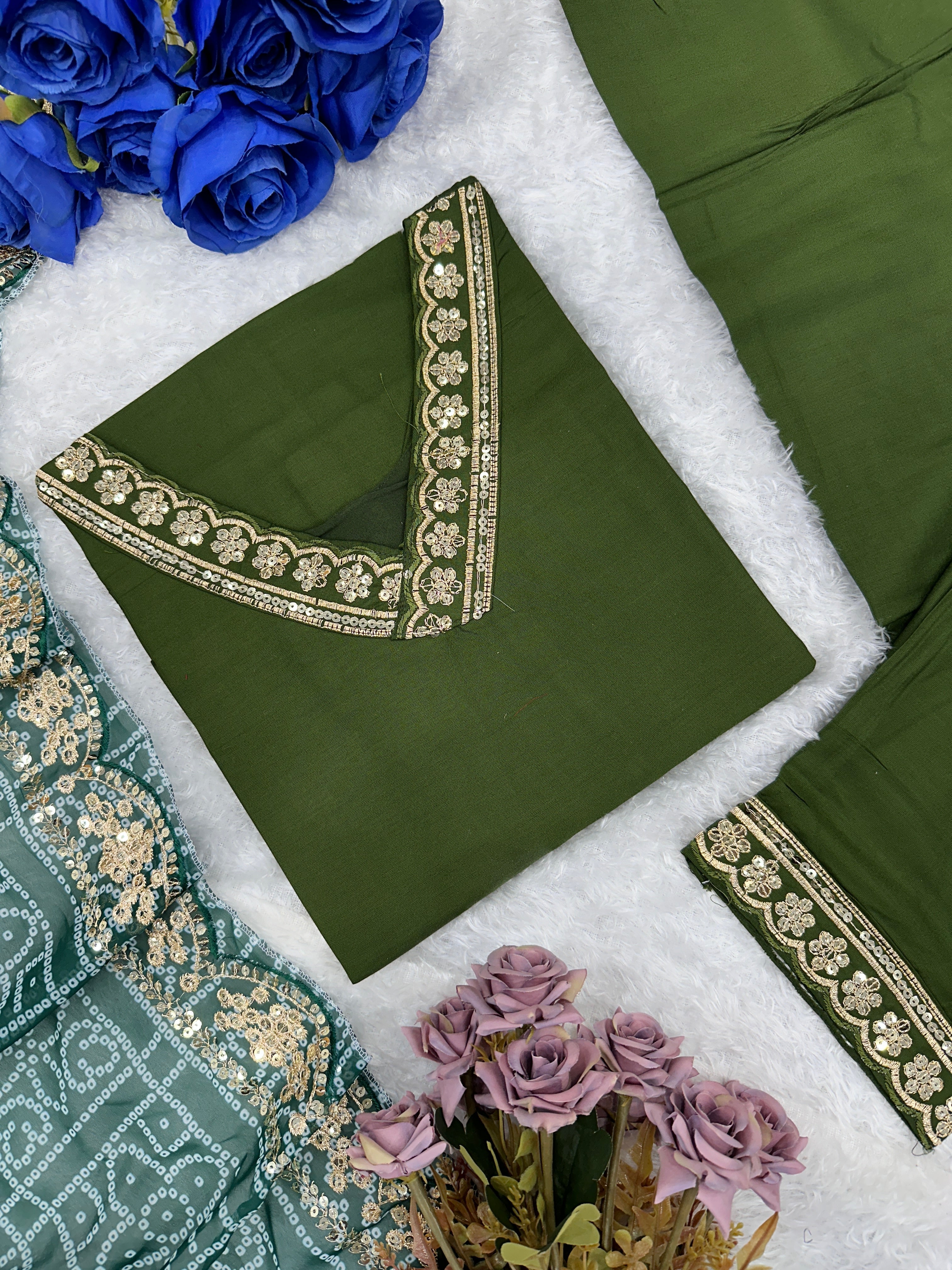 Designer Party Wear Look Top Pent And Dupatta