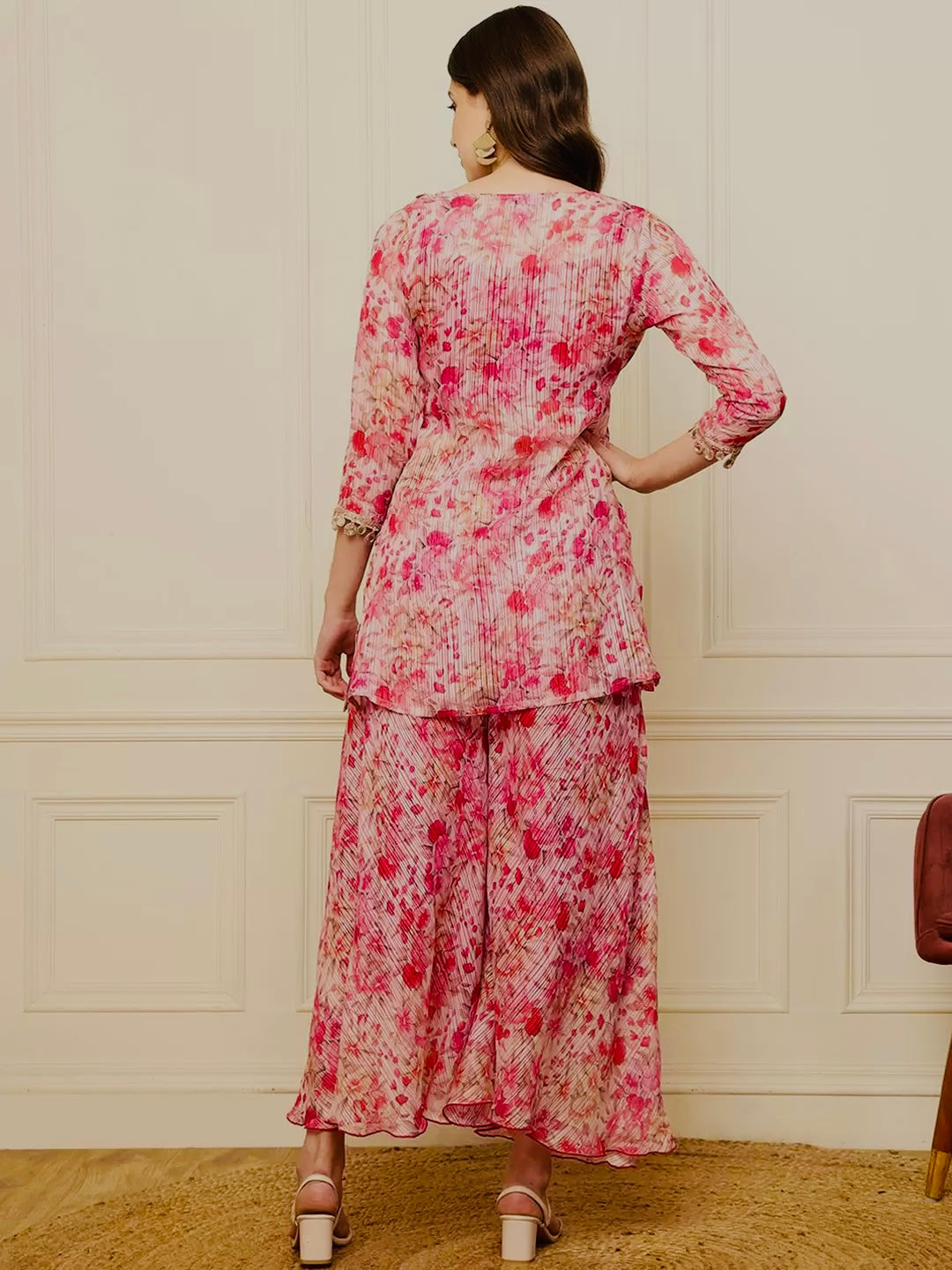 Party Wear Top And Plazzo With Beautiful Digital Print