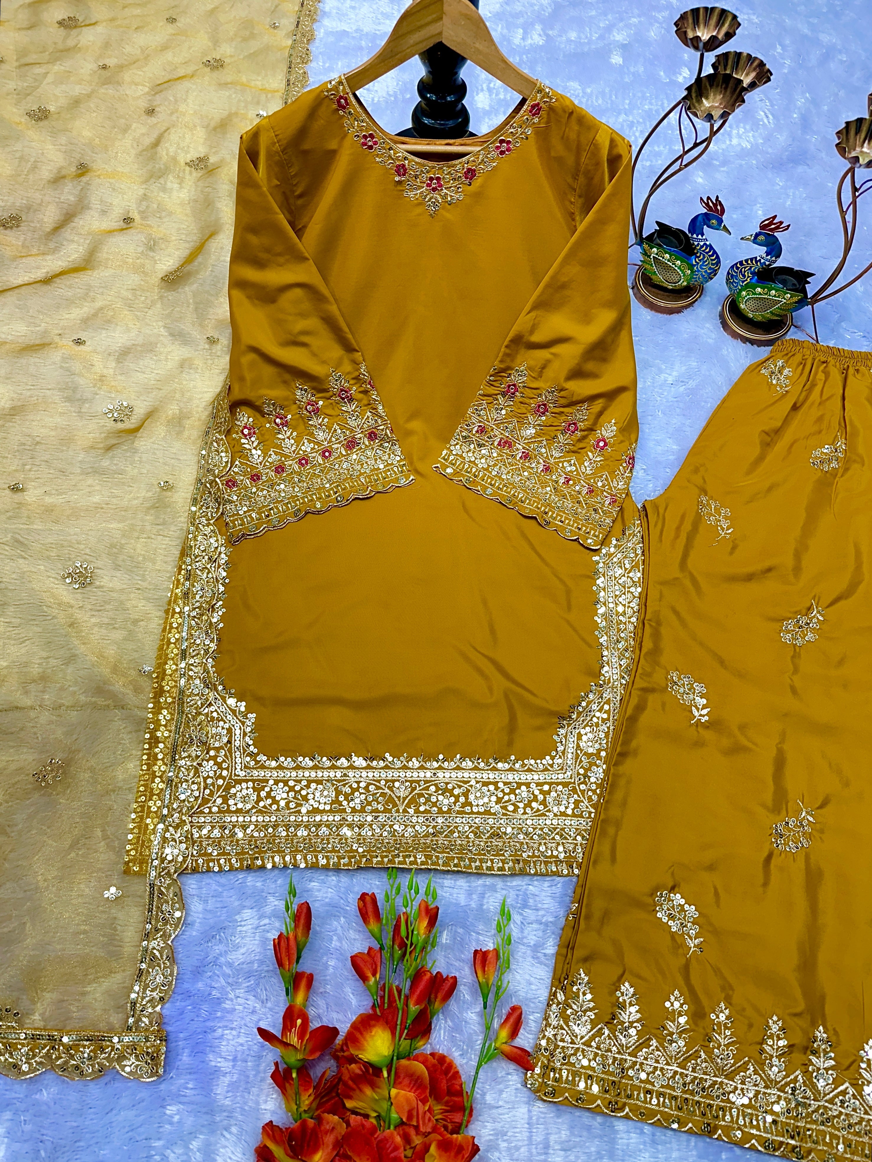 Party Wear Designer Top-Bottom And Beautiful Dupatta