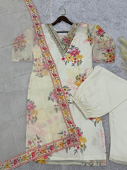 Top-Bottom And Dupatta With Embroidery Sequence Work