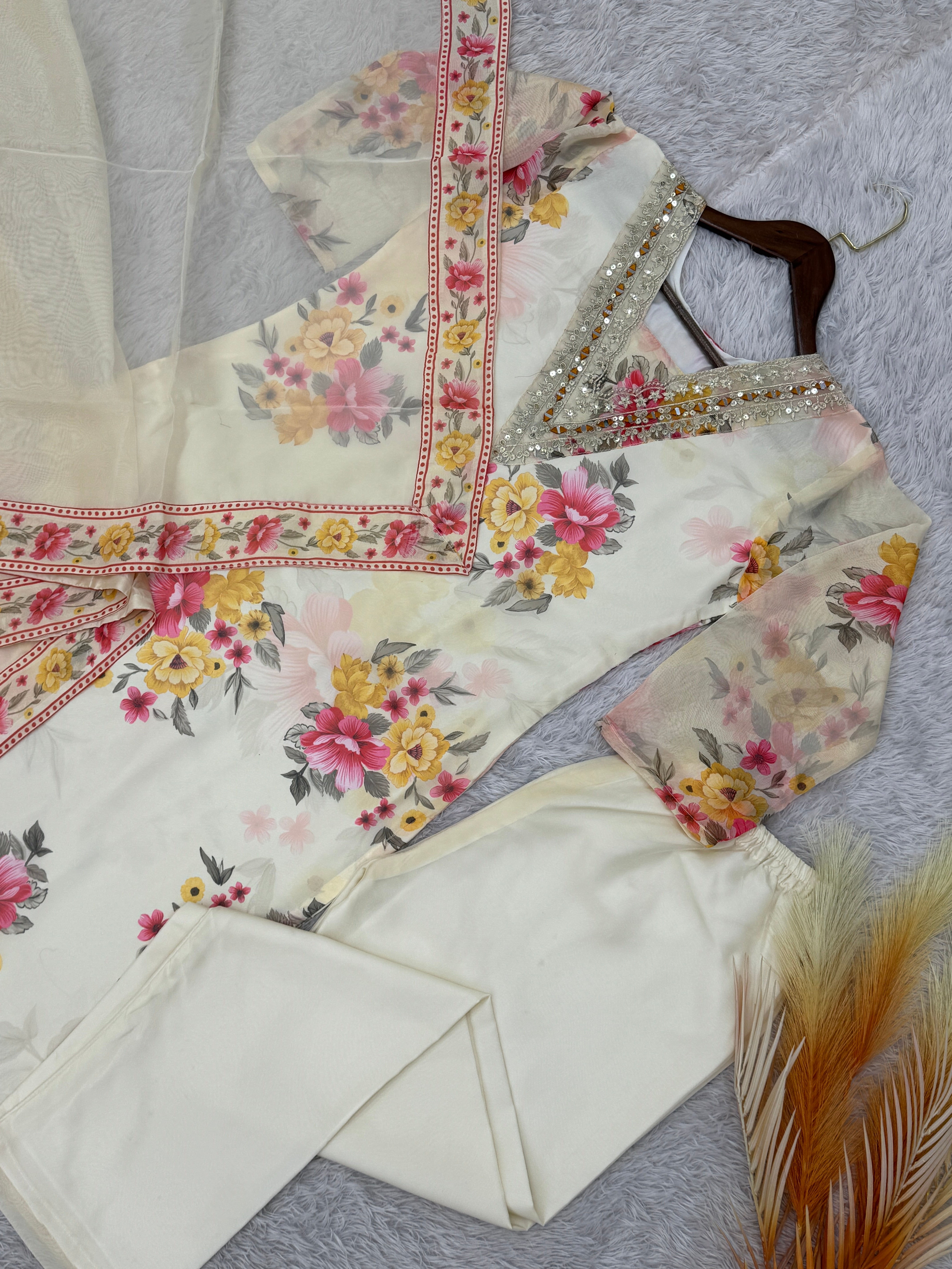 Top-Bottom And Dupatta With Embroidery Sequence Work