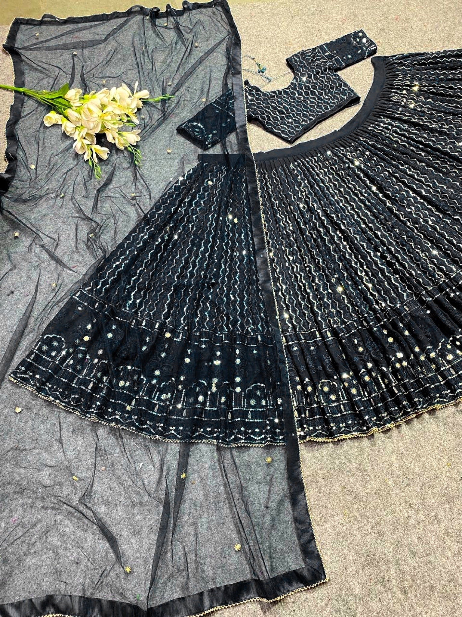 Designer Party Wear Lehenga Choli With Embroidery & Sequence work