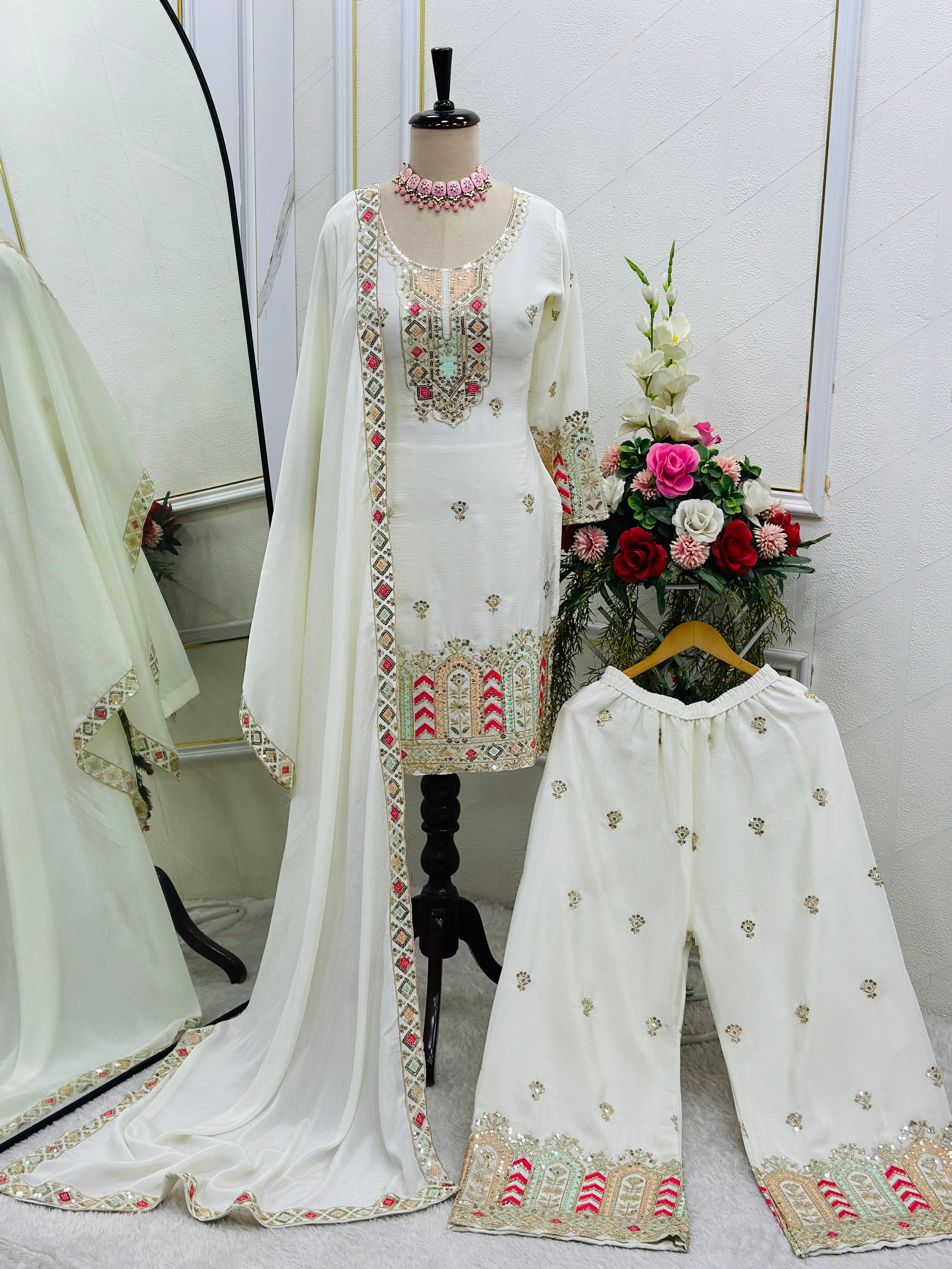 Party Wear Beautiful Top-Palzzo With Dupatta