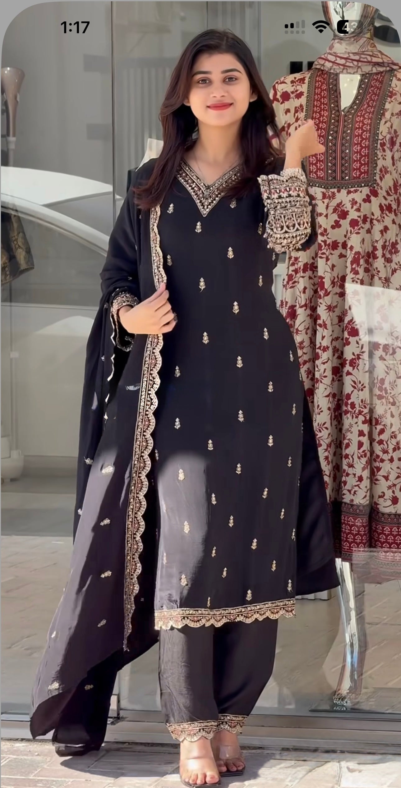 Beautiful Top-Plazo And Dupatta With Heavy Embroidery Sequence Work