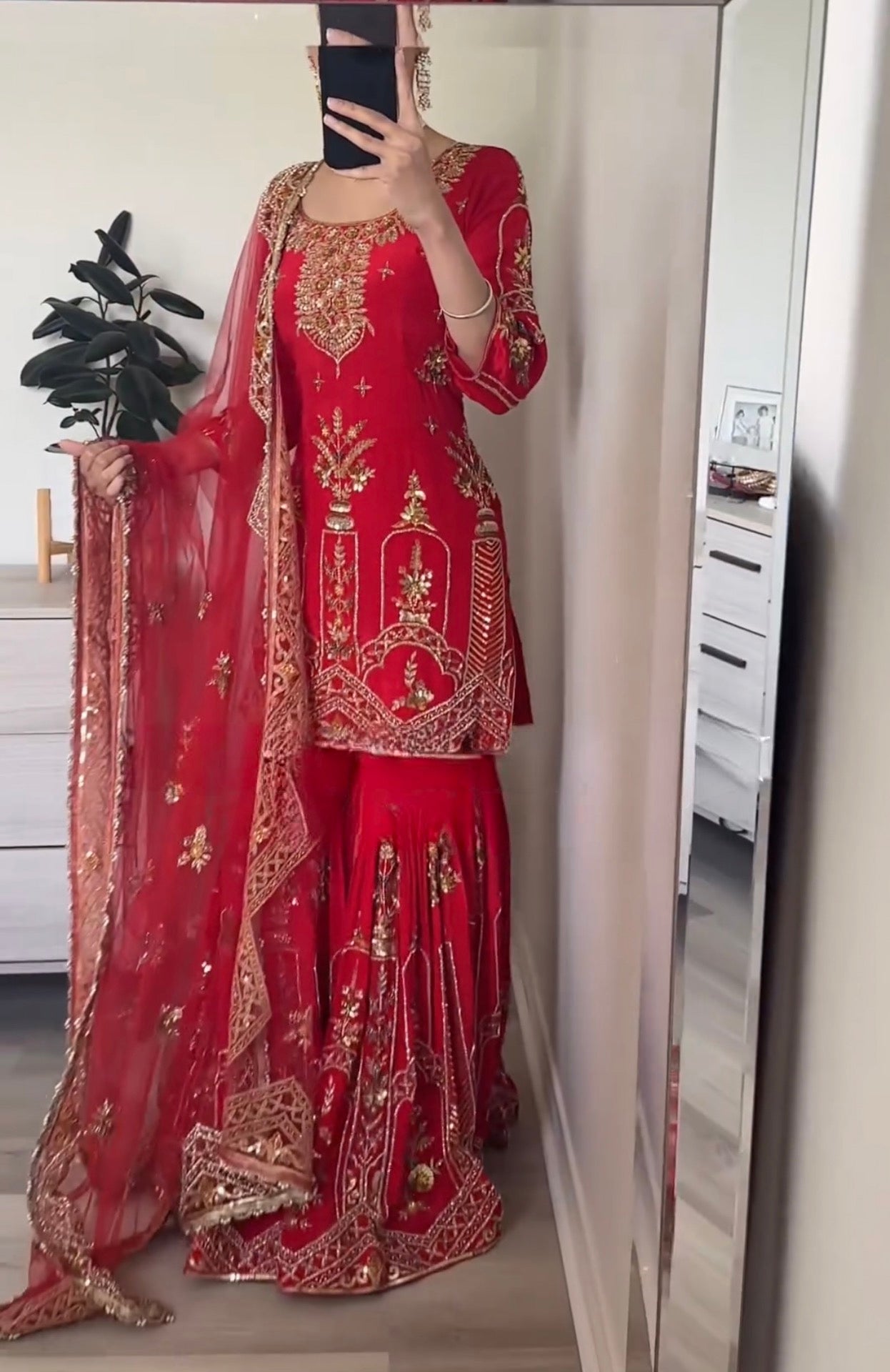 Designer Party Wear Look Top , Sharara Plazzo And Dupatta