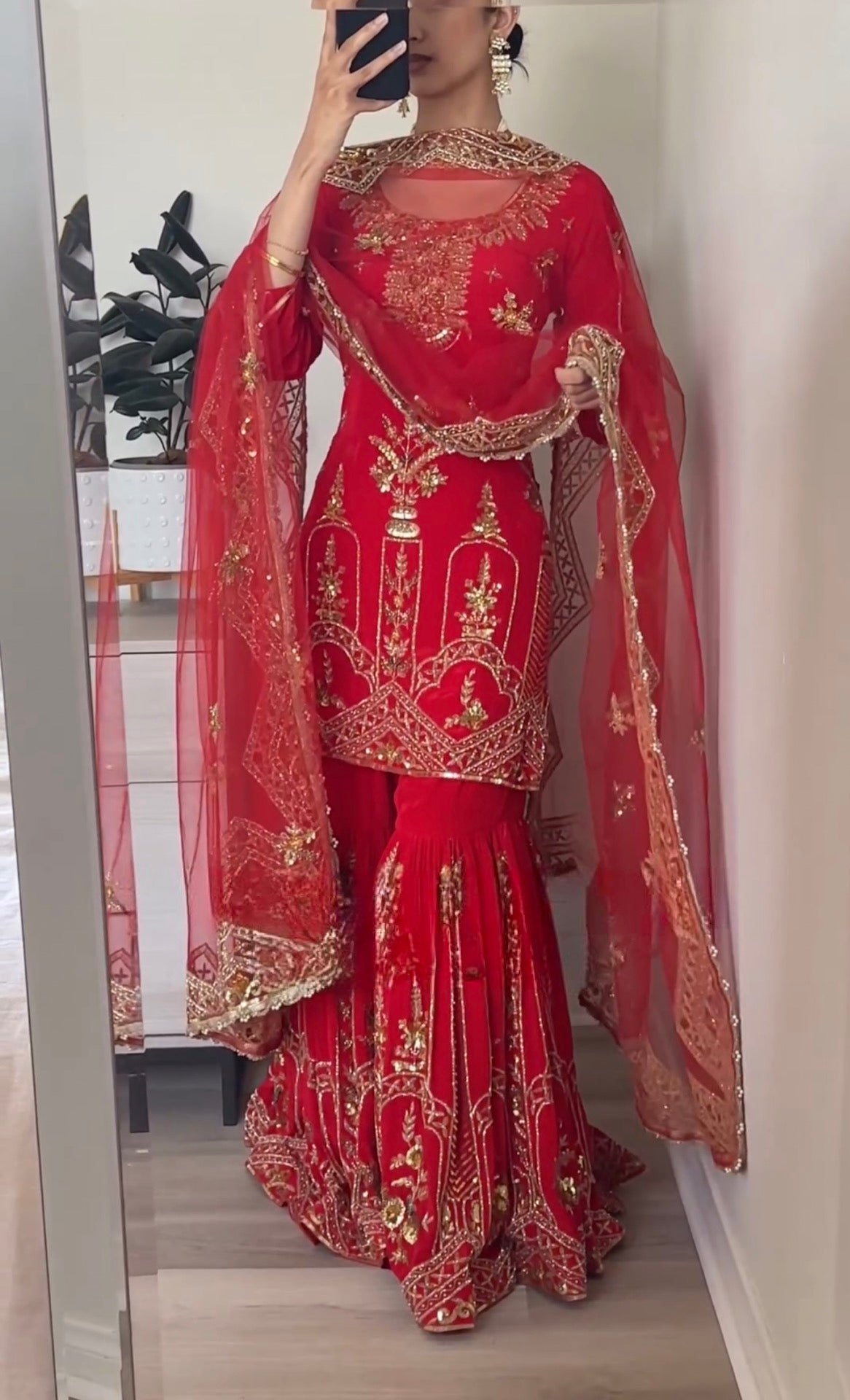 Designer Party Wear Look Top , Sharara Plazzo And Dupatta
