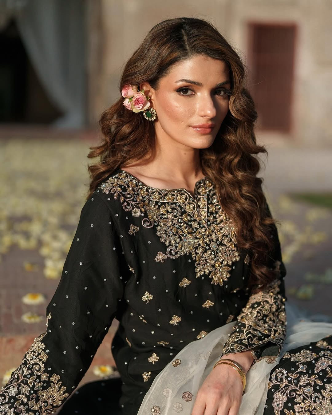 Designer Top - Plazzo With Dupatta With Riveted Moti Work