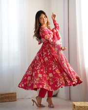 Beautiful Party Wear Anarkali Gown With Dupatta