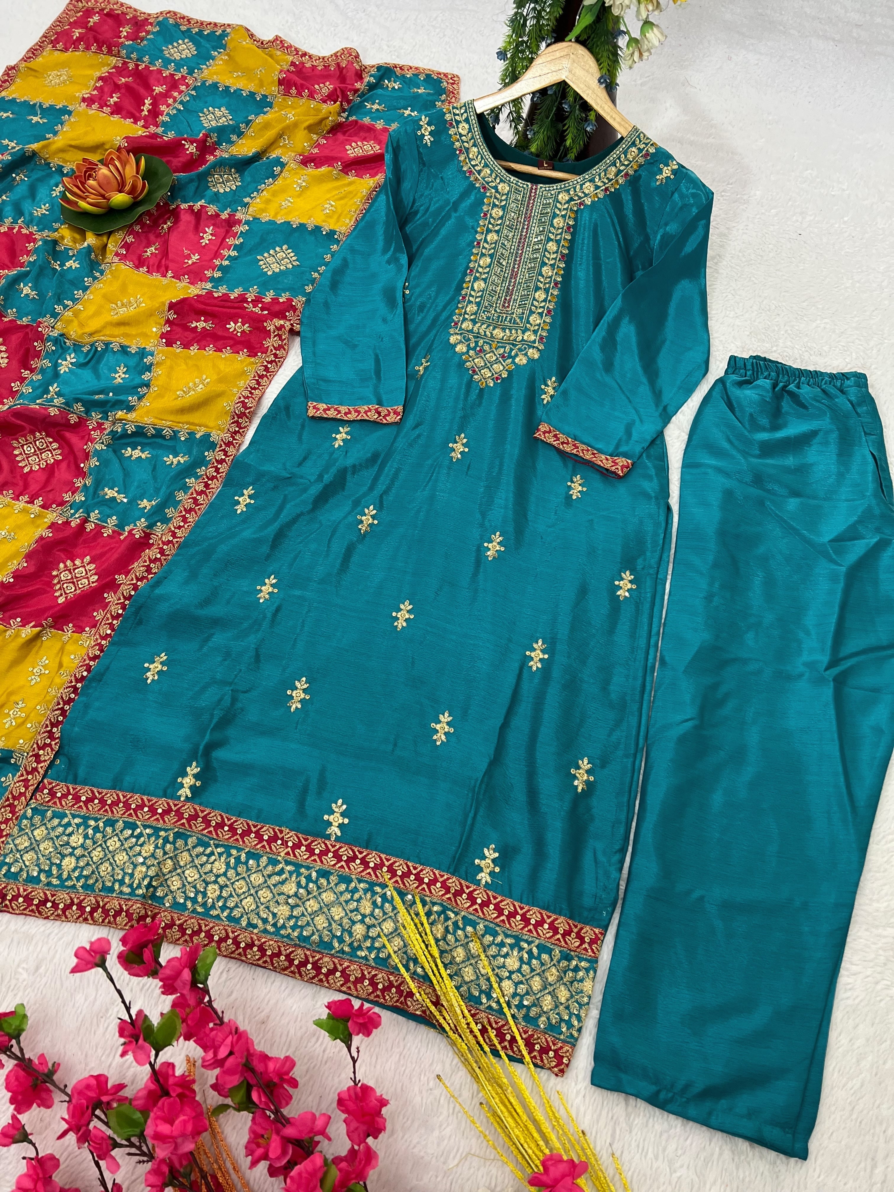 Party Wear Beautiful Top-Bottom And Fancy Dupatta