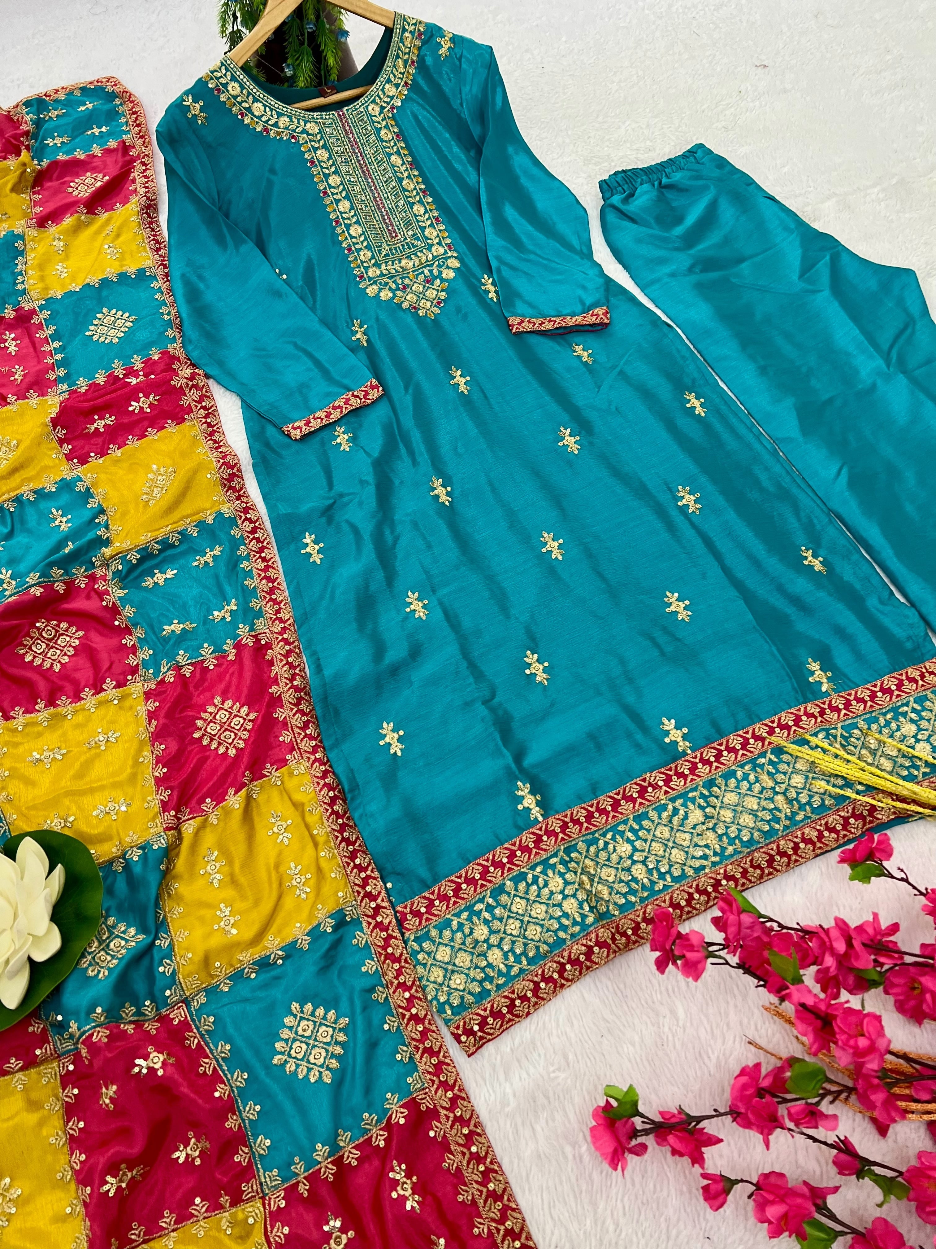 Party Wear Beautiful Top-Bottom And Fancy Dupatta