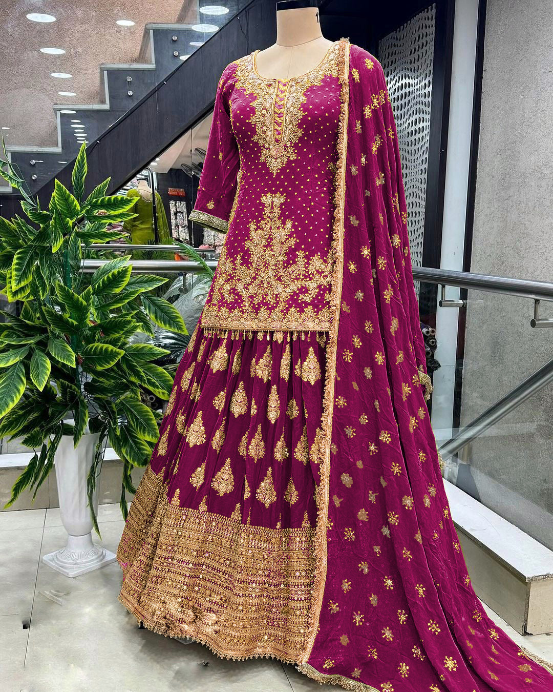 Beautiful Wedding Wear Top Lehenga And Dupatta