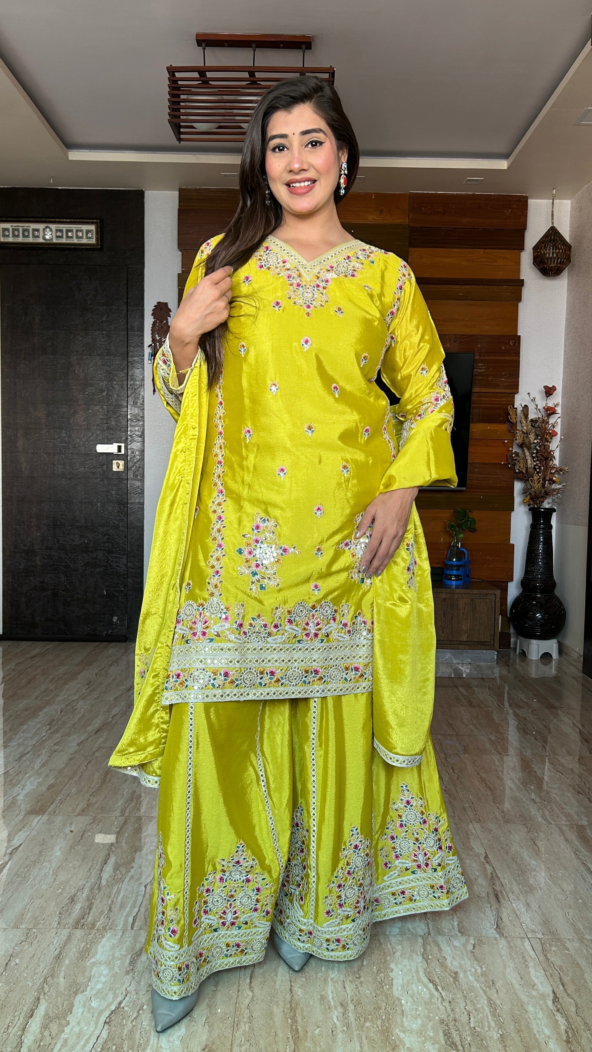 Party Wear Designer Top-Sarara And Dupatta